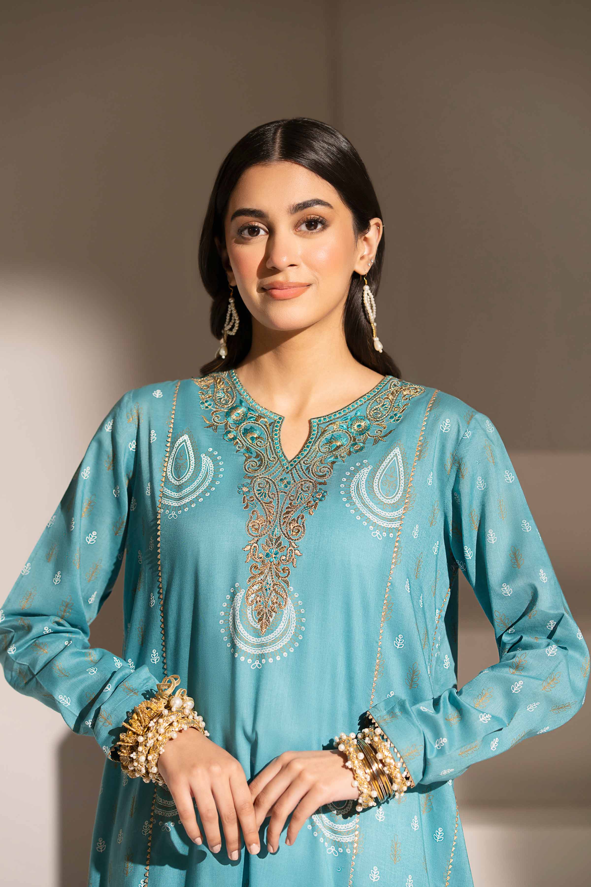 Printed Embroidered Shirt - PE25-211