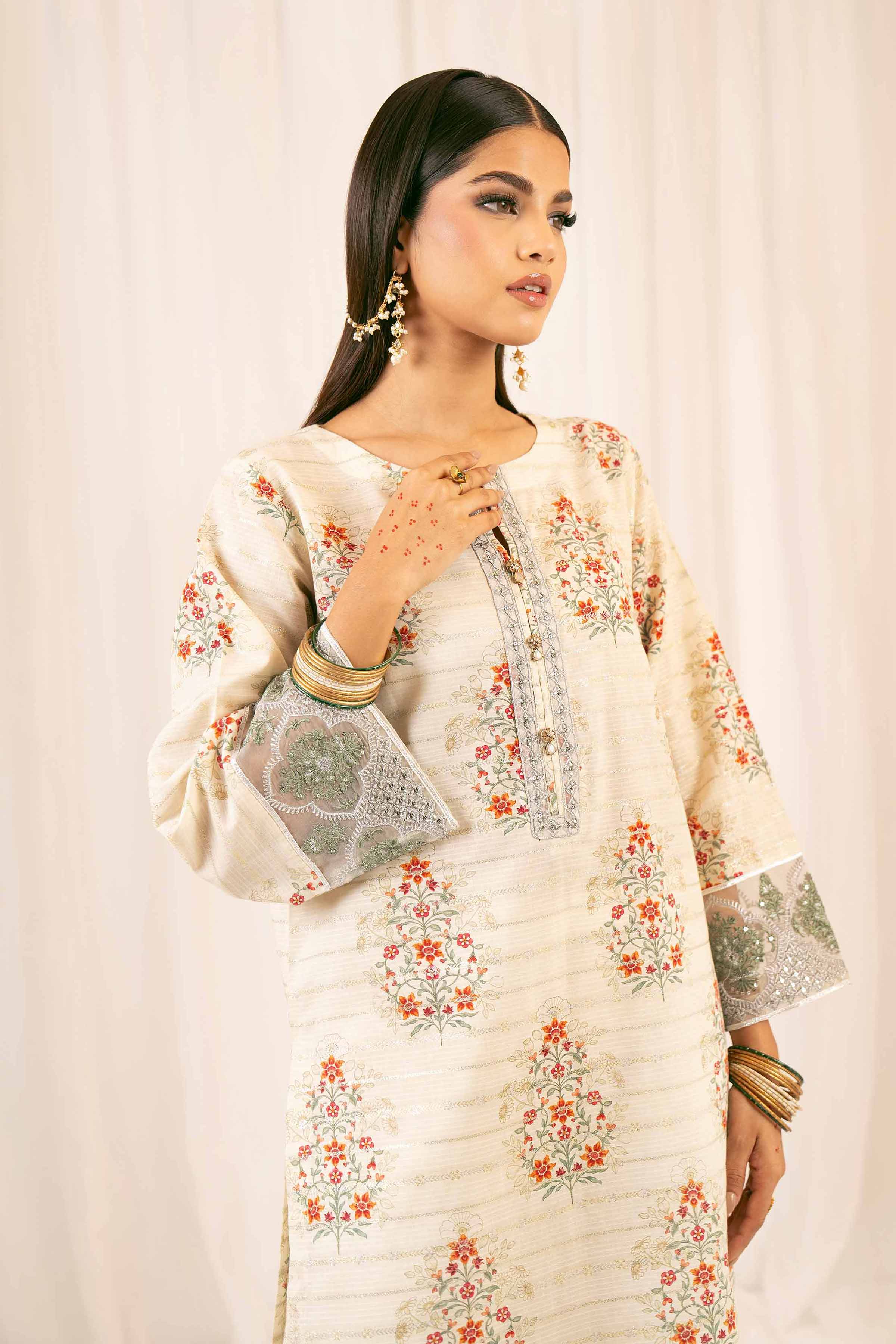 2 Piece - Printed Embroidered Suit - PFE25-24