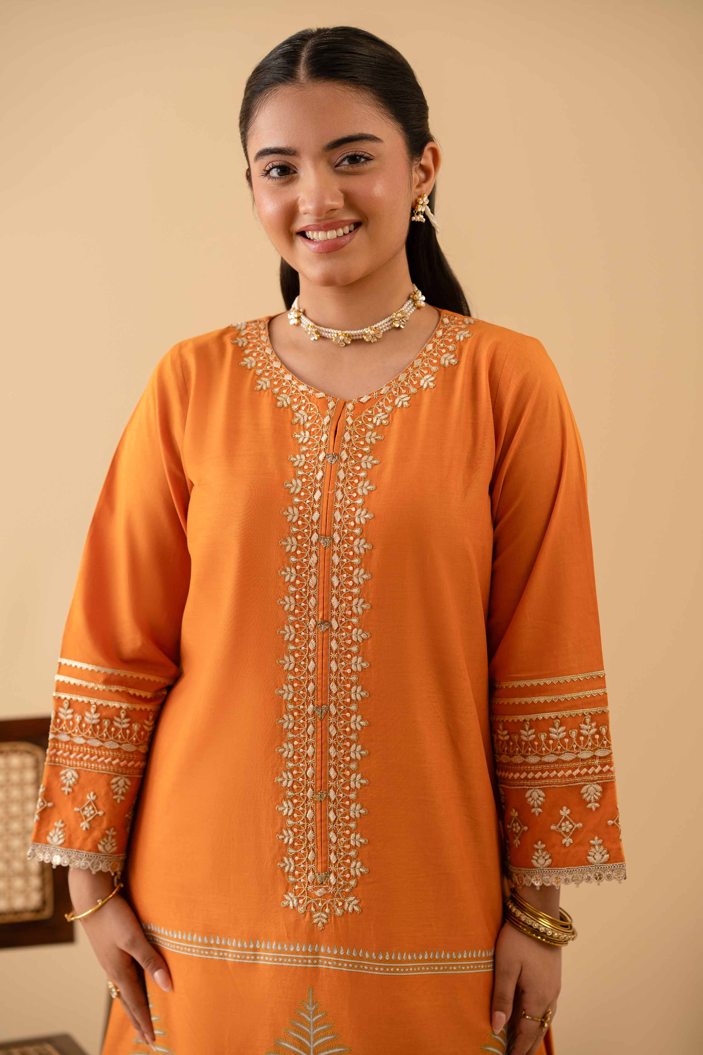 Embroidered Shirt - PE25-258 For Women - Pret Collection | Nishat | Shop Online