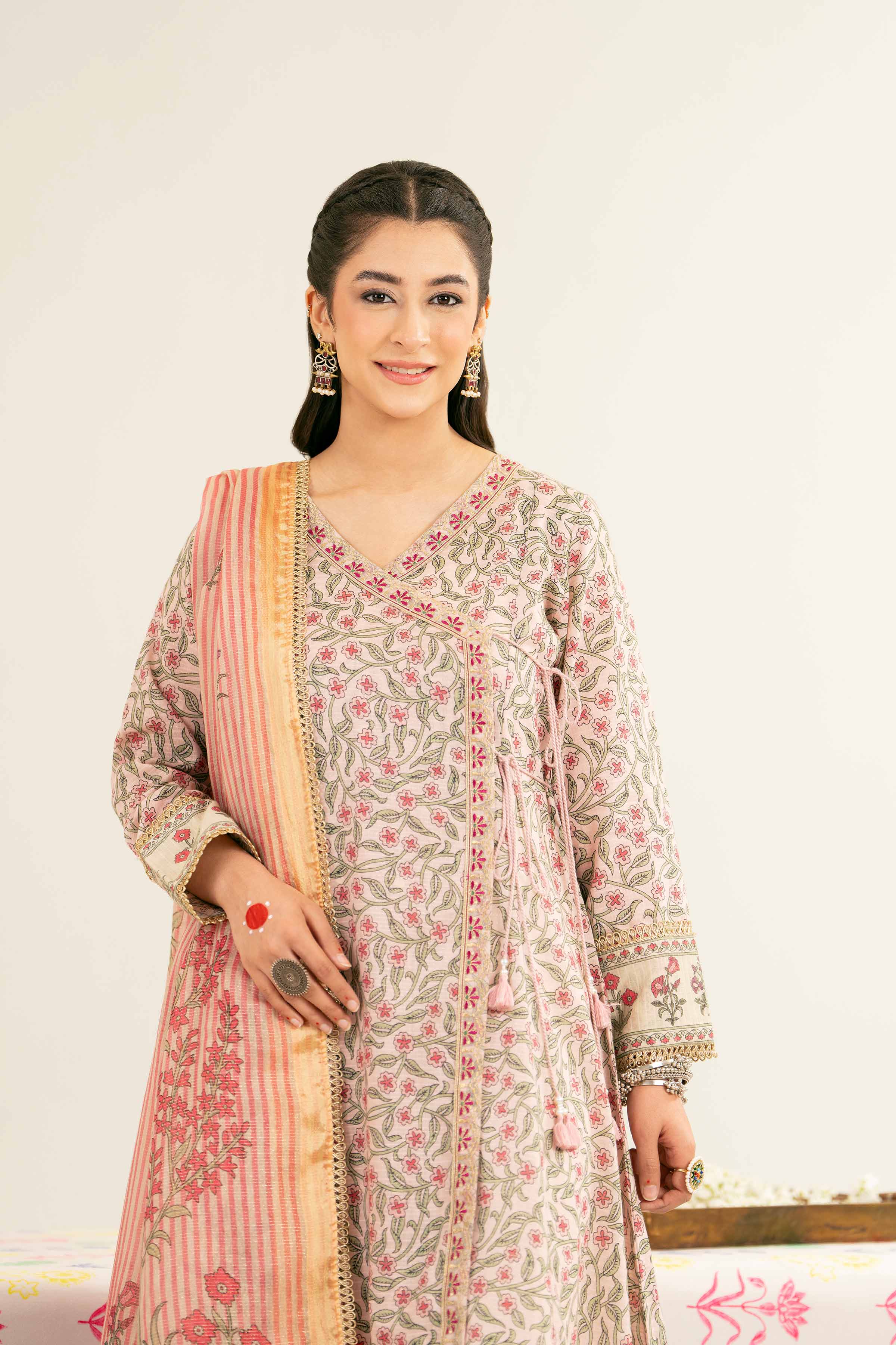 2 Piece - Printed Embroidered Suit - PE25-260