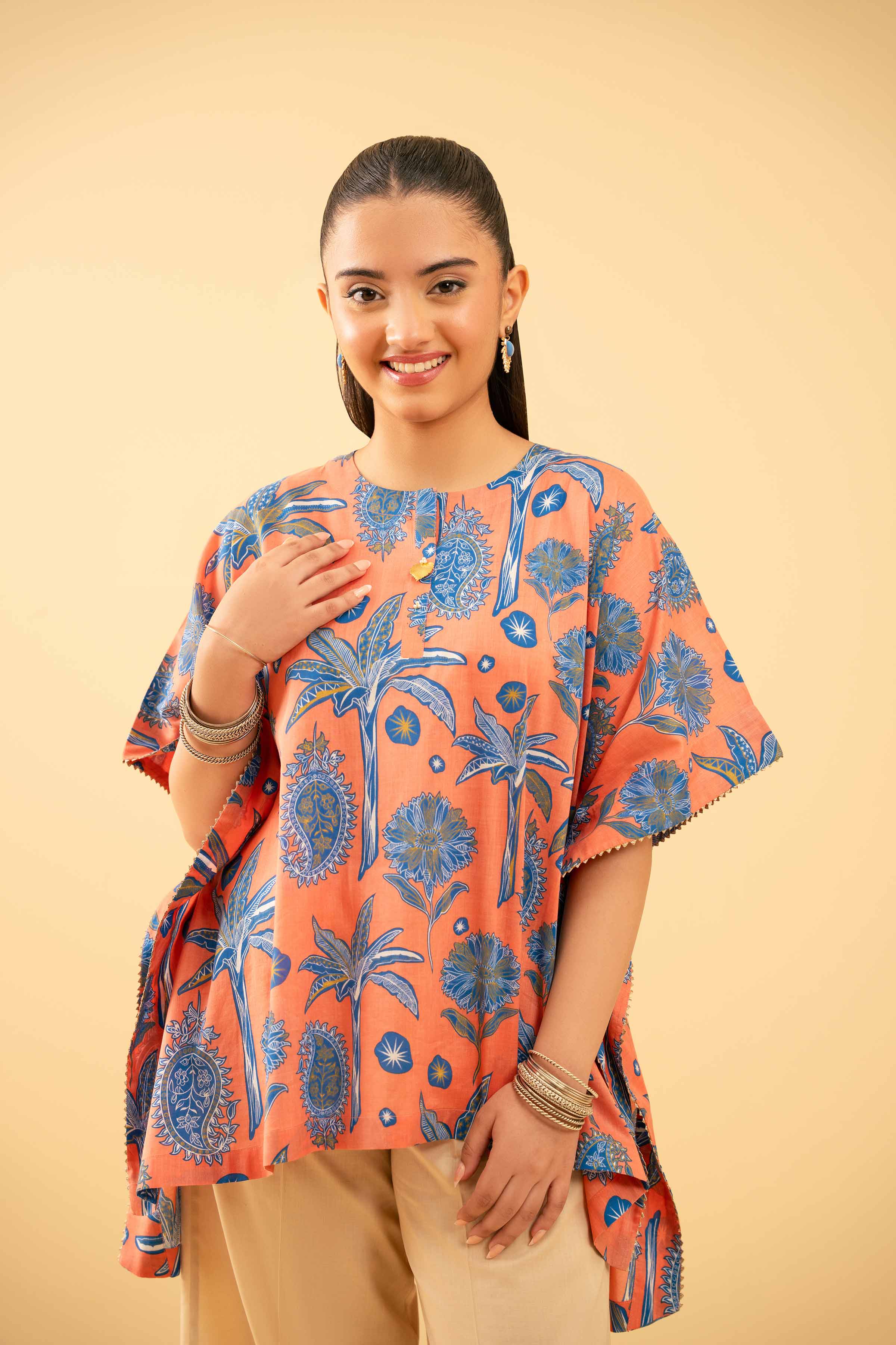 Printed Kaftan - PE25-269 for Women - Pret Collection | Nishat | Shop Online