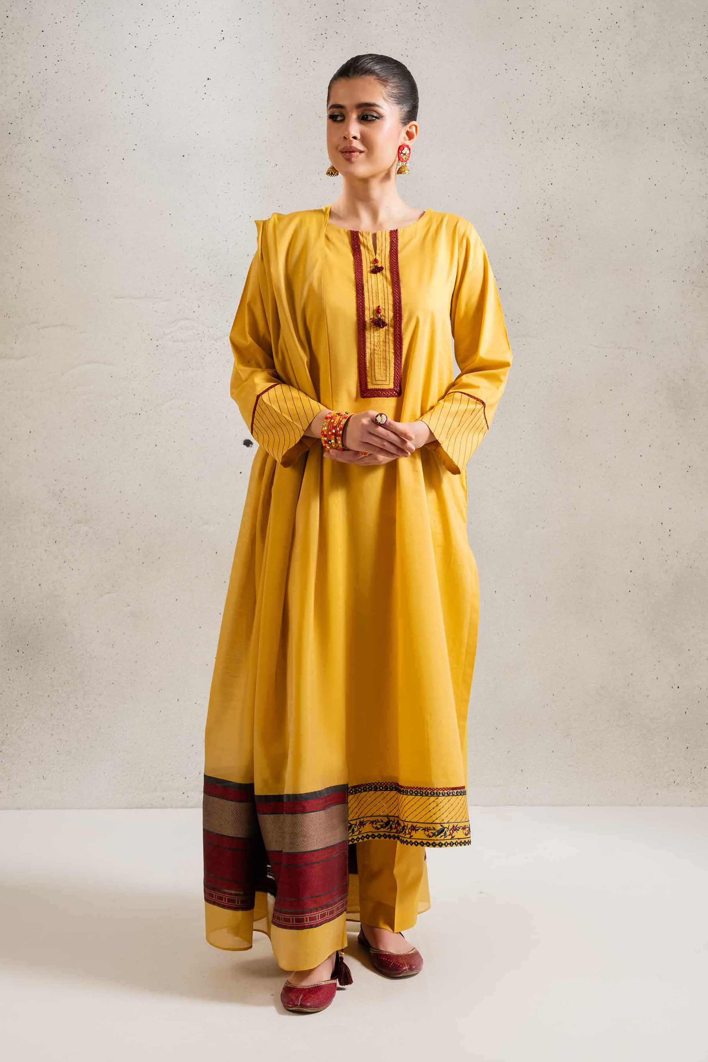 3 Piece - Embroidered Suit - PE25-318
