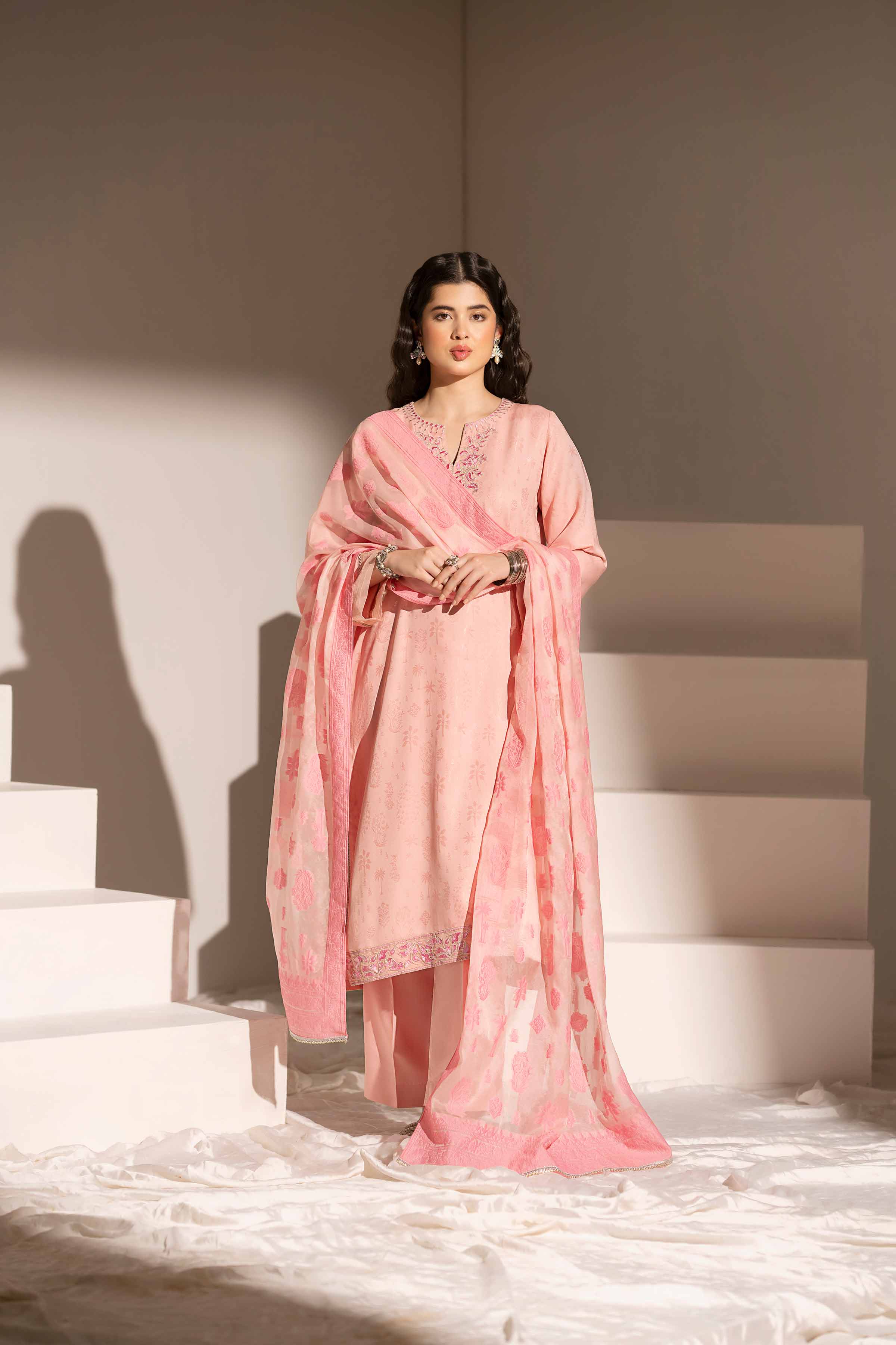 3 Piece - Embroidered Suit - PE25-342