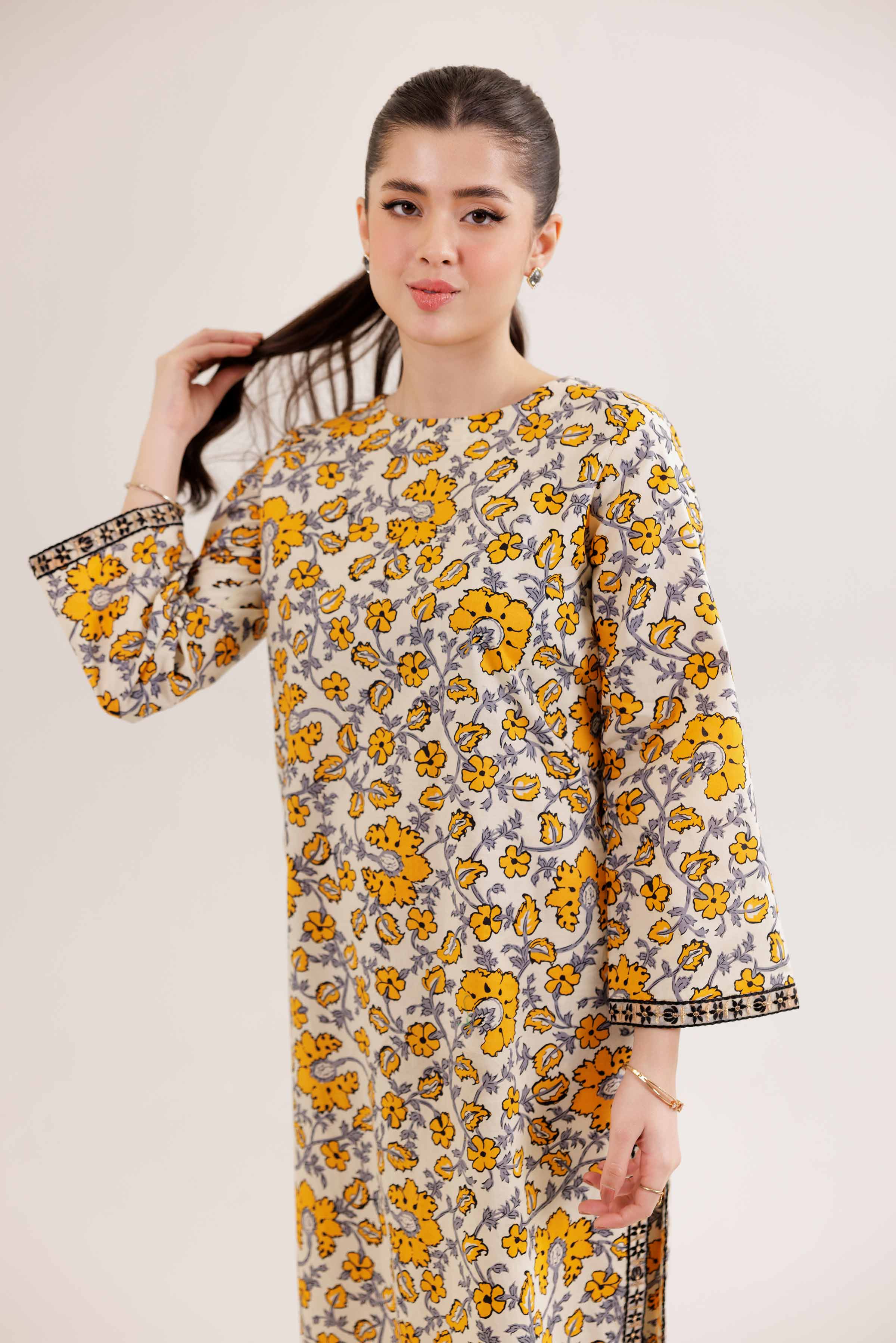 2 Piece - Printed Embroidered Suit - PE25-352