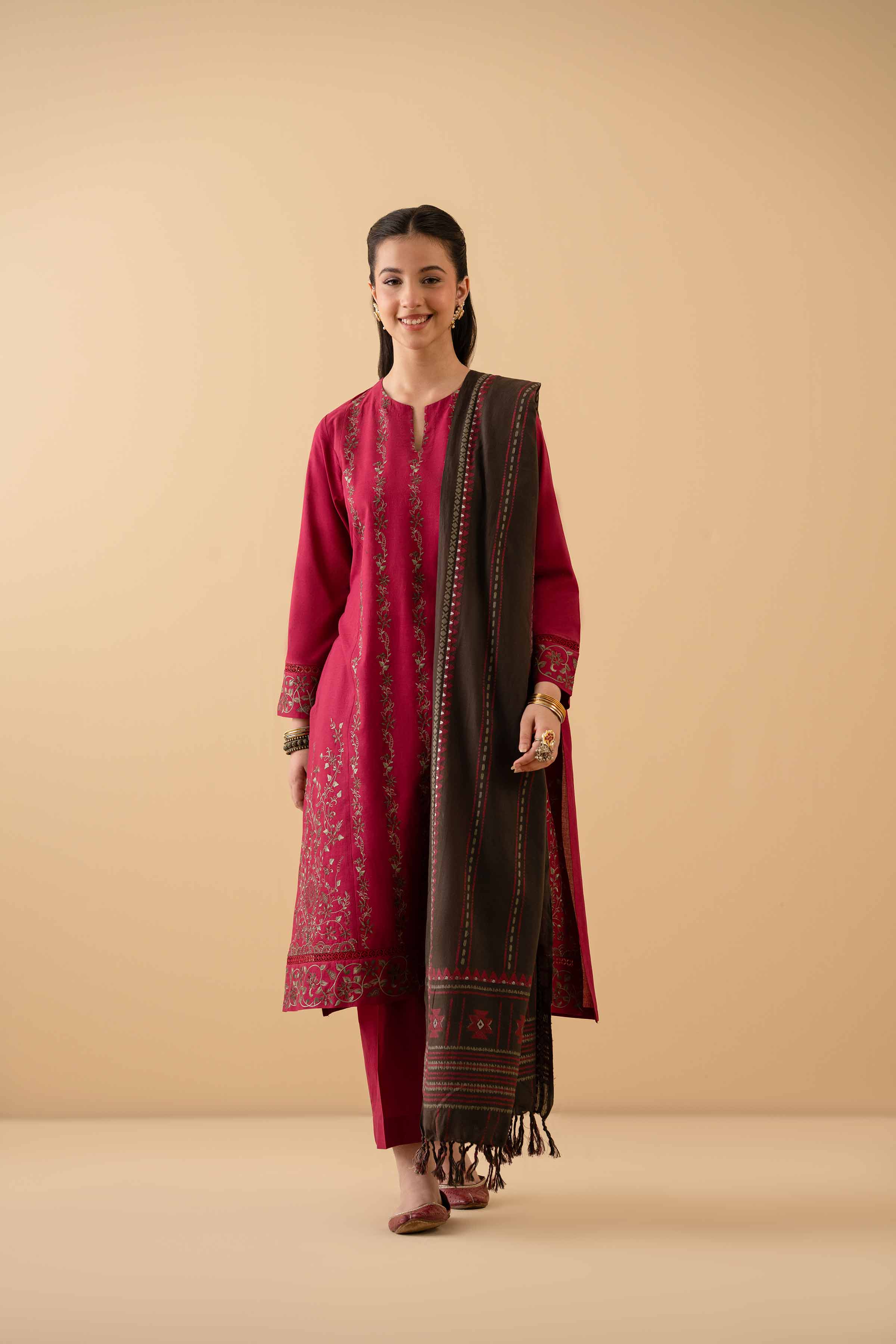 3 Piece - Embroidered Suit - PE25-368