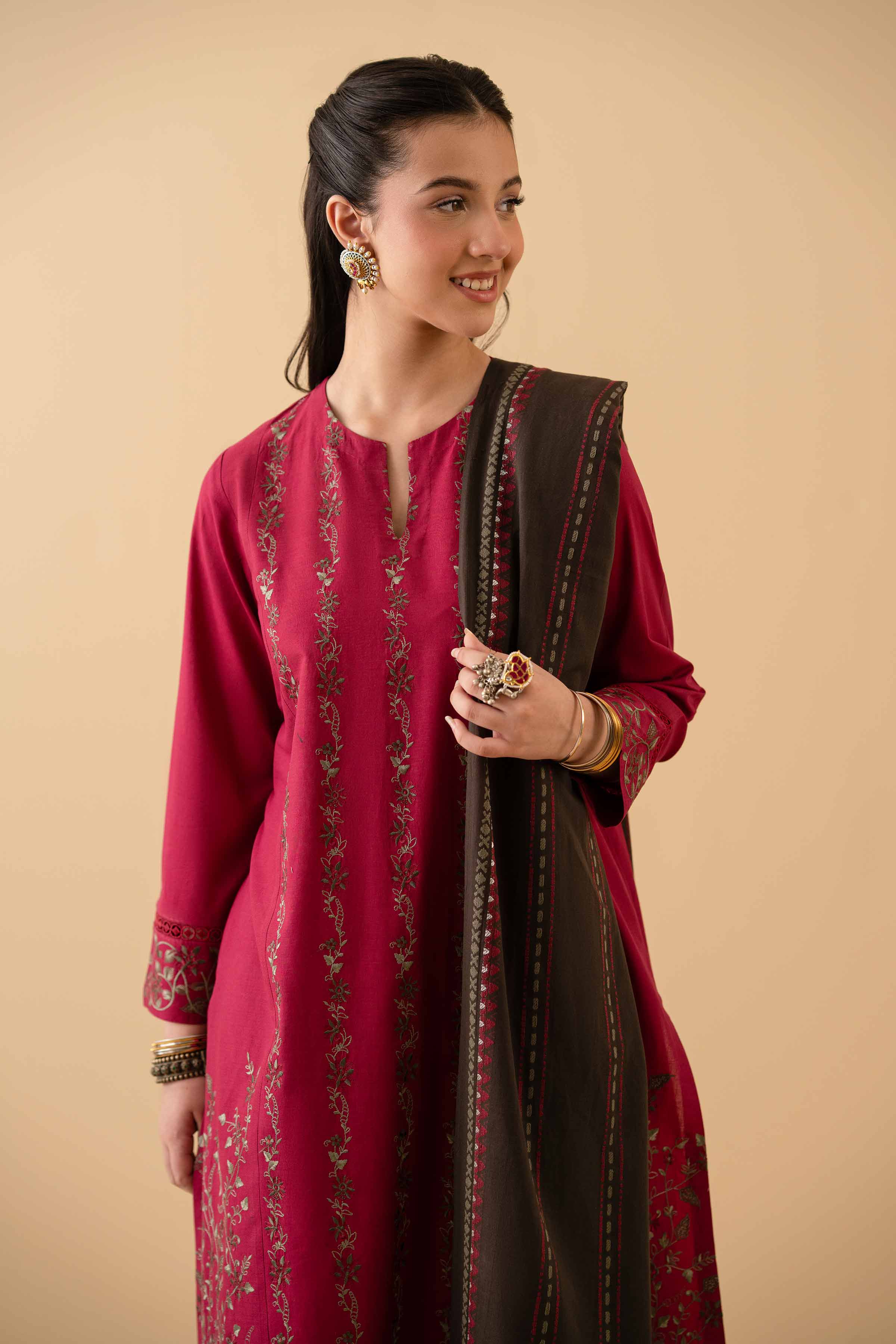 3 Piece - Embroidered Suit - PE25-368