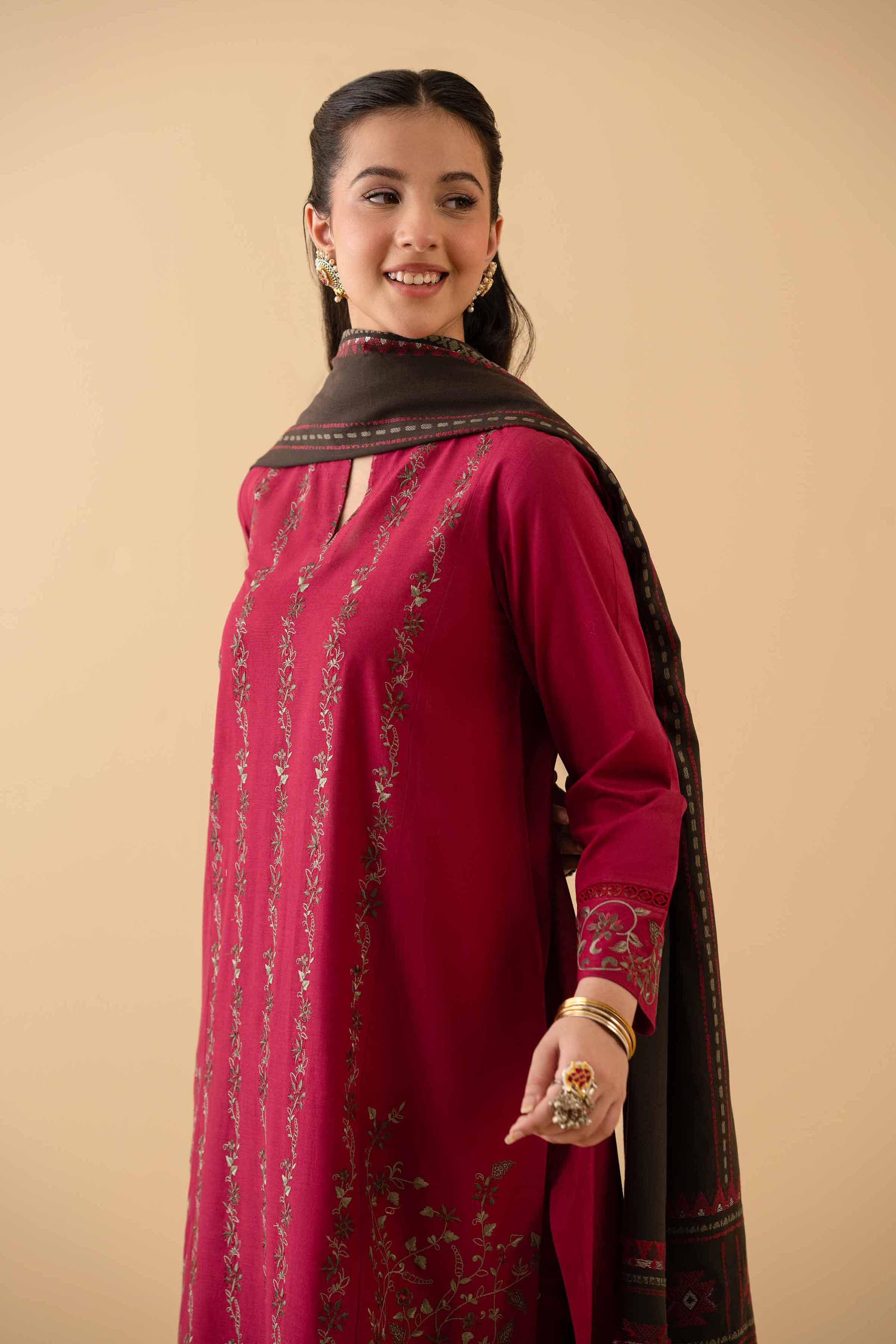 3 Piece - Embroidered Suit - PE25-368