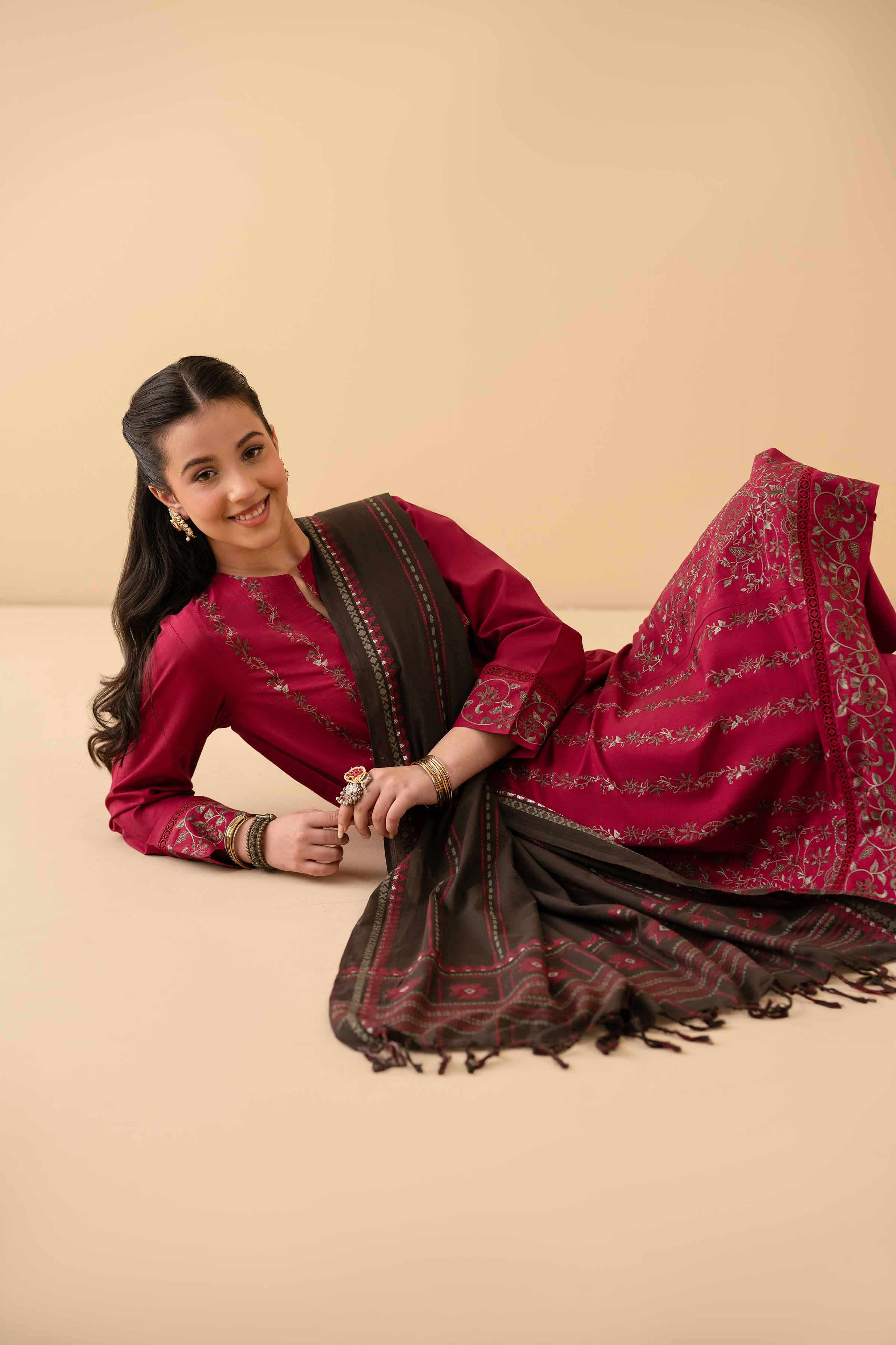 3 Piece - Embroidered Suit - PE25-368