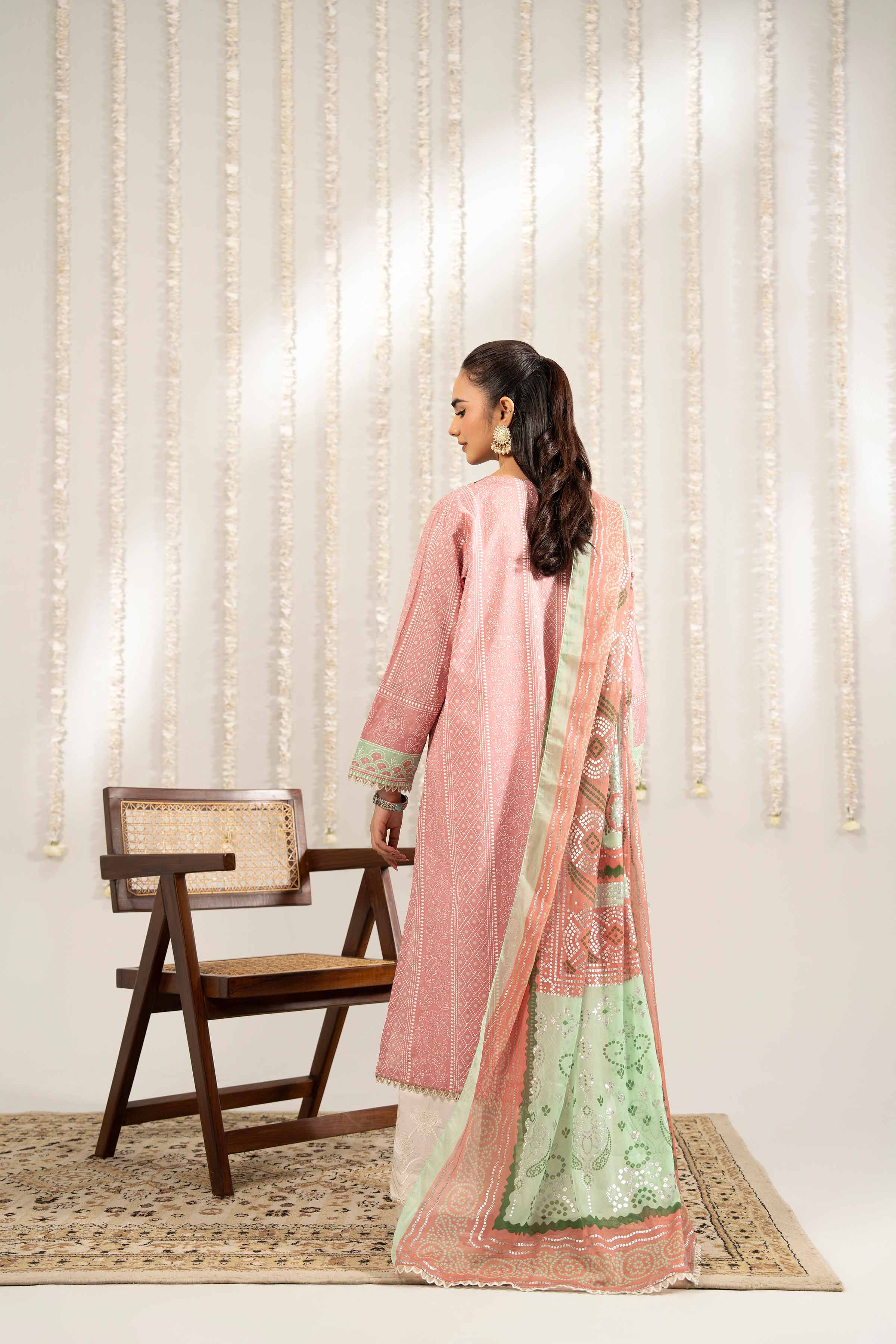 2 Piece - Printed Embroidered Suit - PE25-388