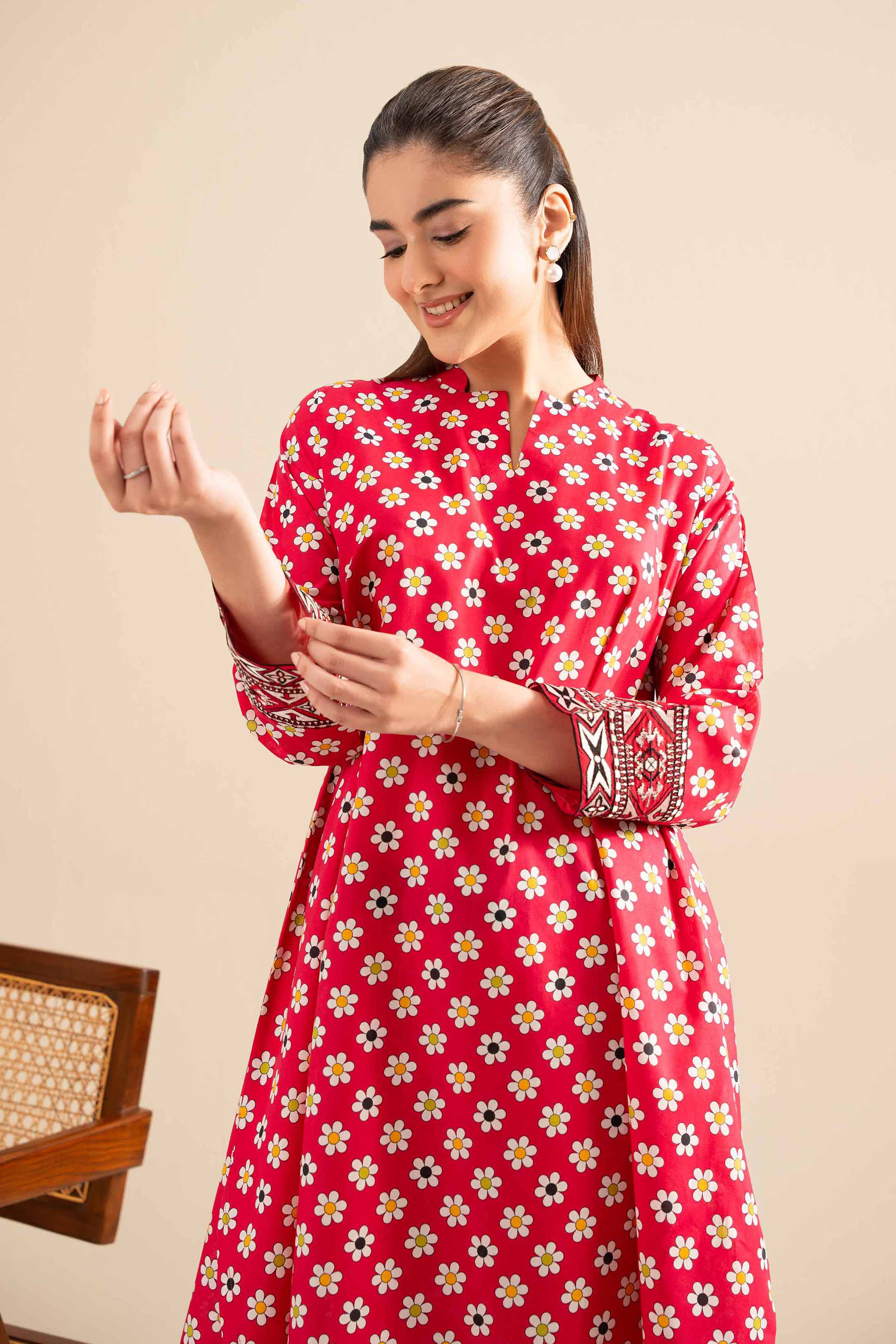 2 Piece - Printed Embroidered Suit - PE25-424