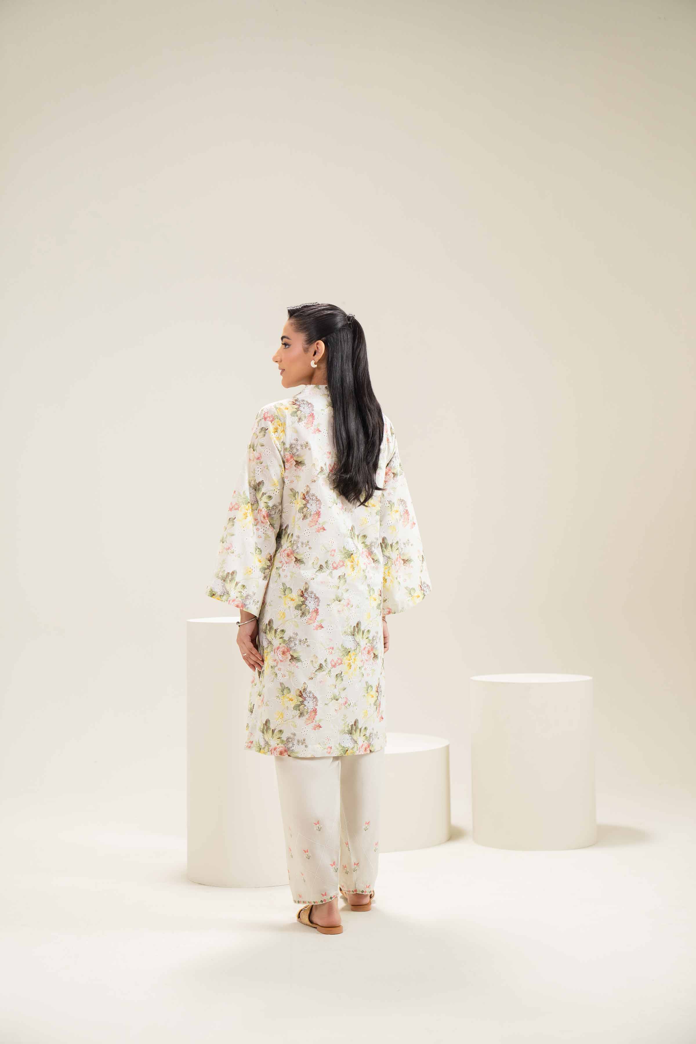 2 Piece - Printed Embroidered Suit - PE25-450