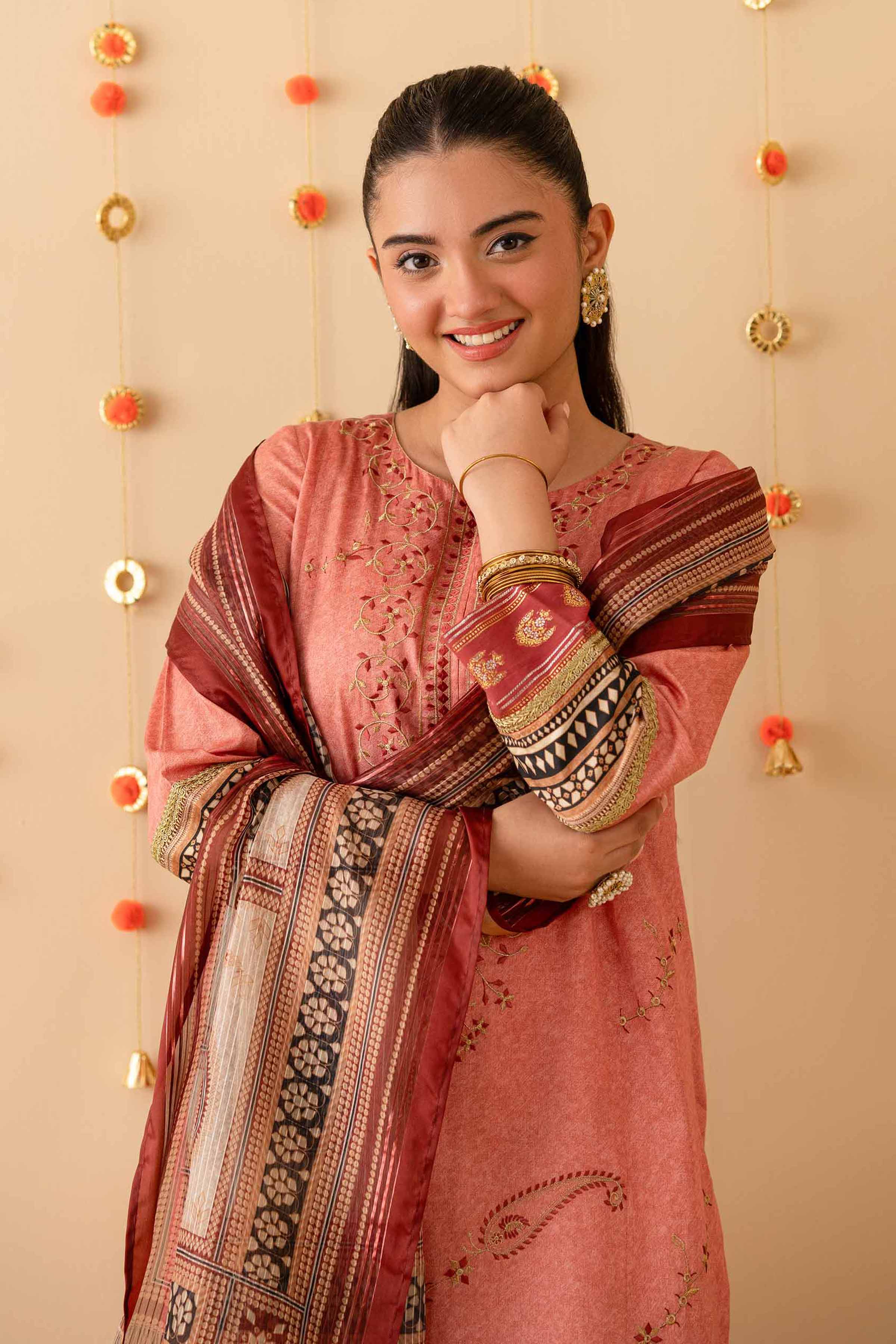 3 Piece - Printed Embroidered Suit - PE25-452 for Women - Pret Collection | Nishat | Shop Online