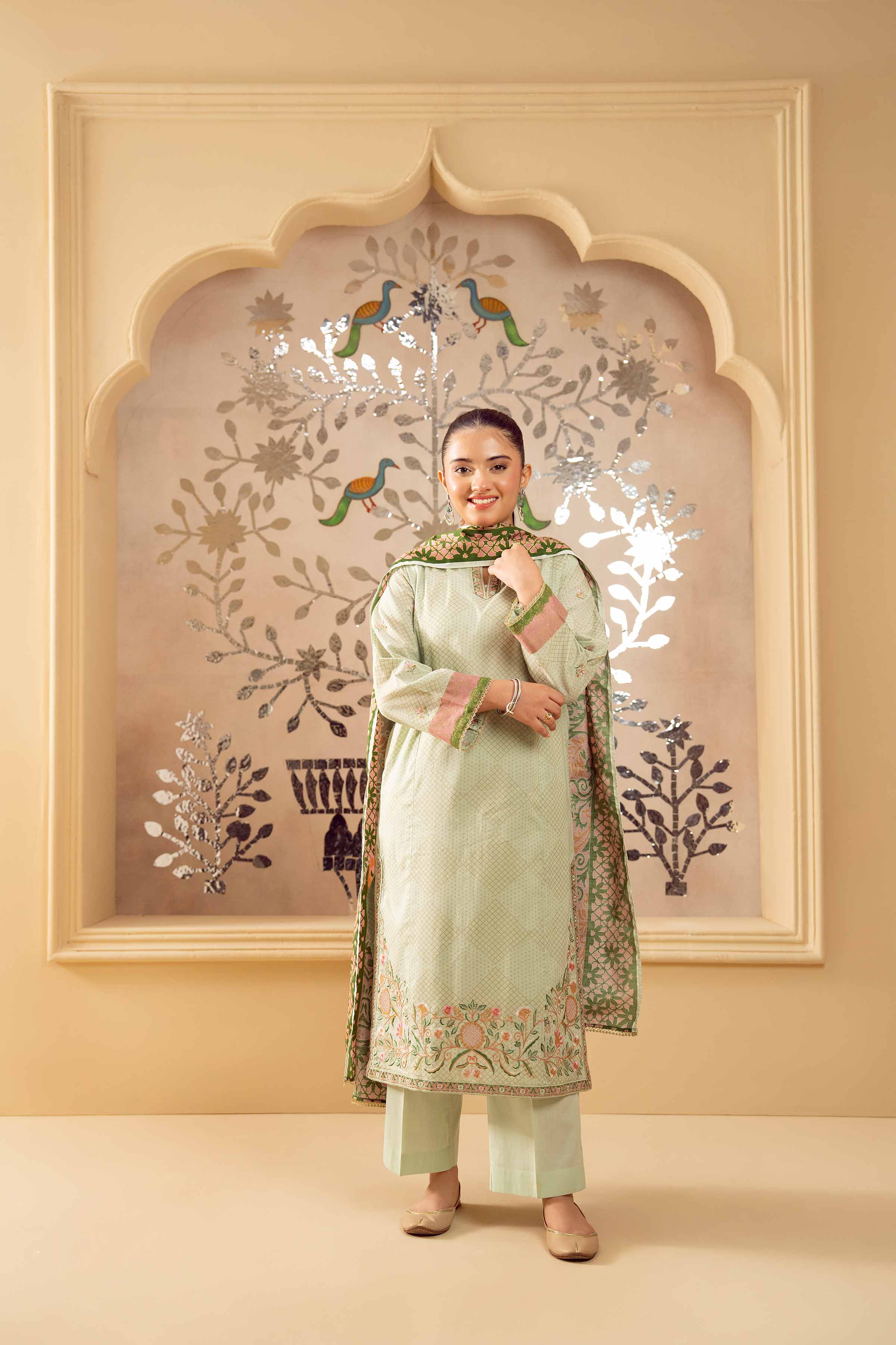 3 Piece - Printed Embroidered Suit - PE25-459 for Women - Pret Collection | Nishat | Shop Online