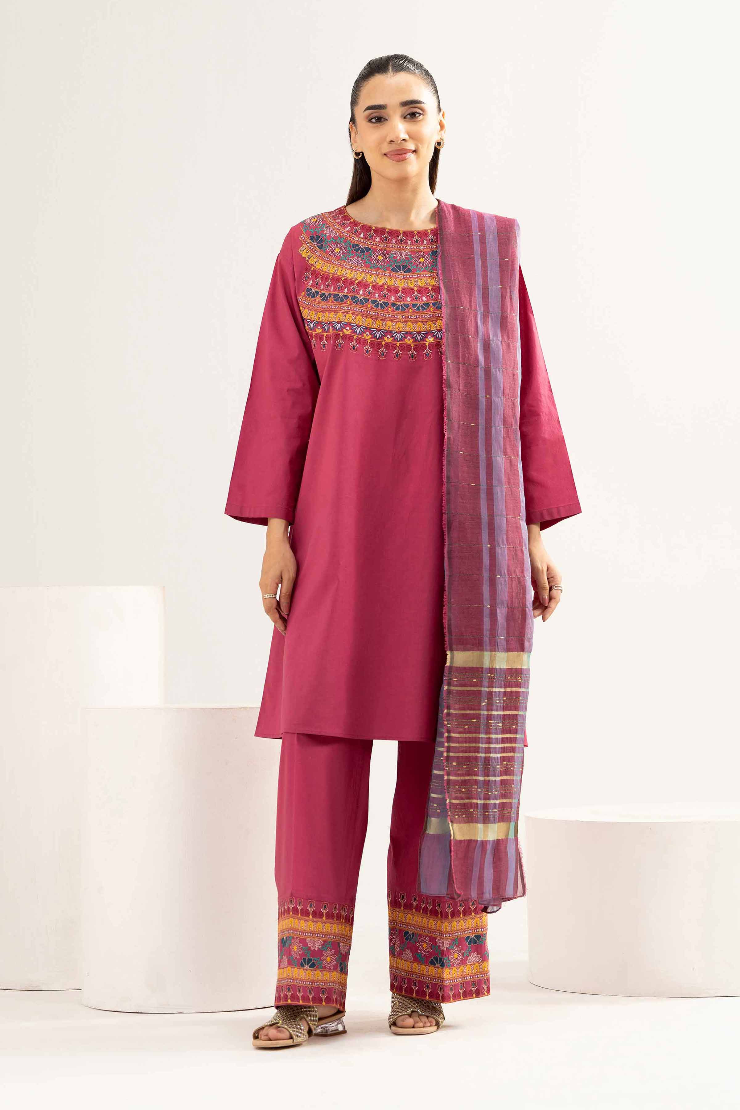 3 Piece - Embroidered Suit - PE25-470 for Women - Pret Collection | Nishat | Shop Online