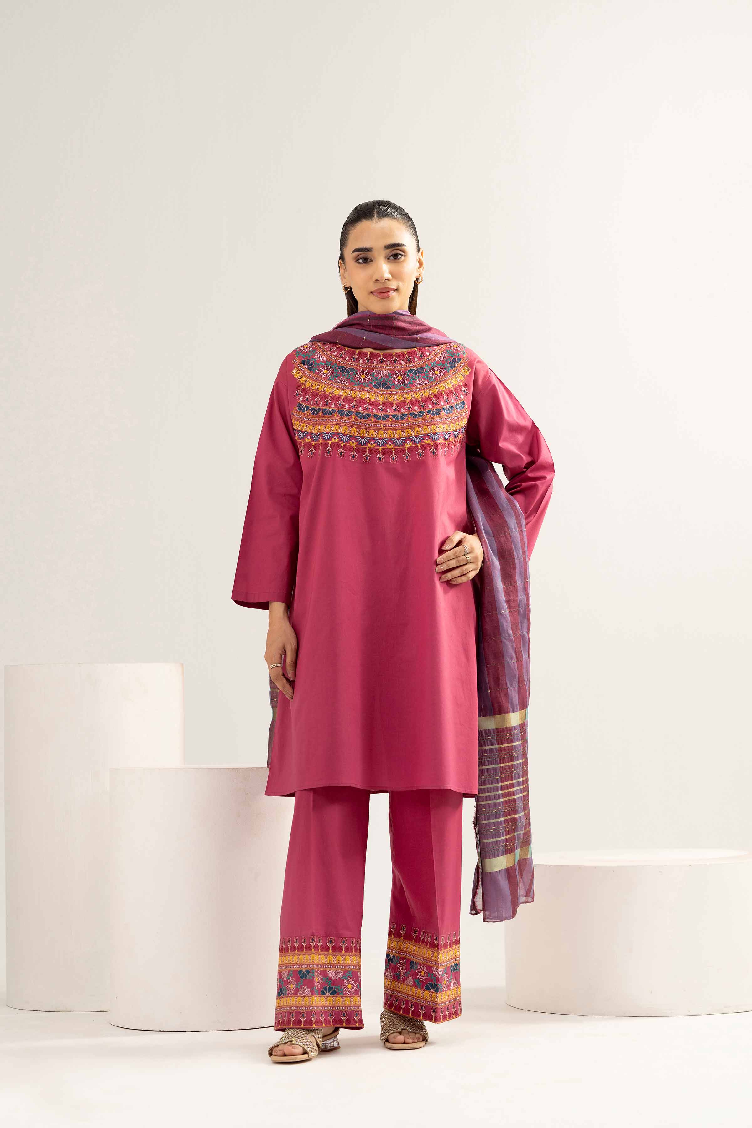 3 Piece - Embroidered Suit - PE25-470