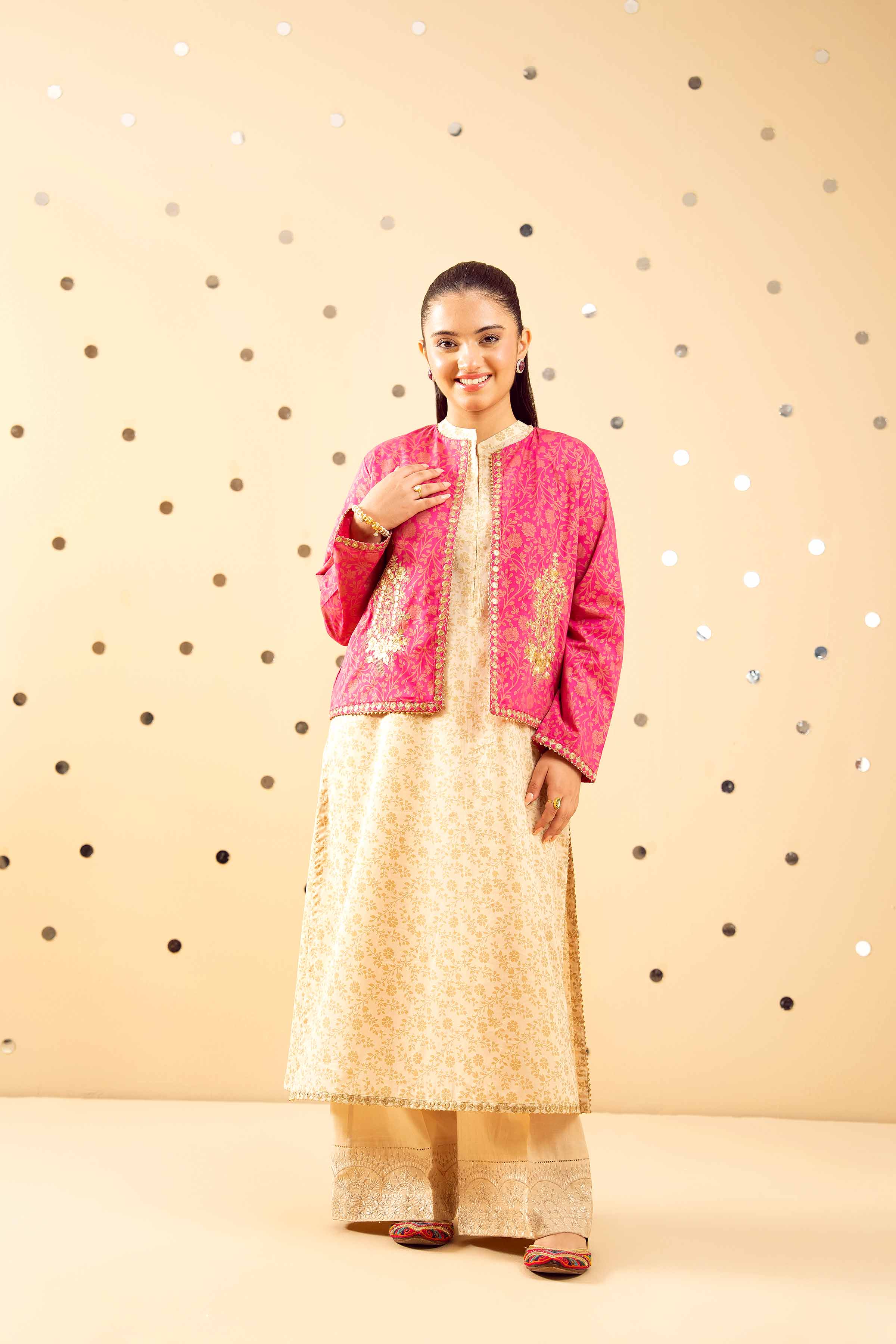 2 Piece - Printed Embroidered Suit - PE25-476