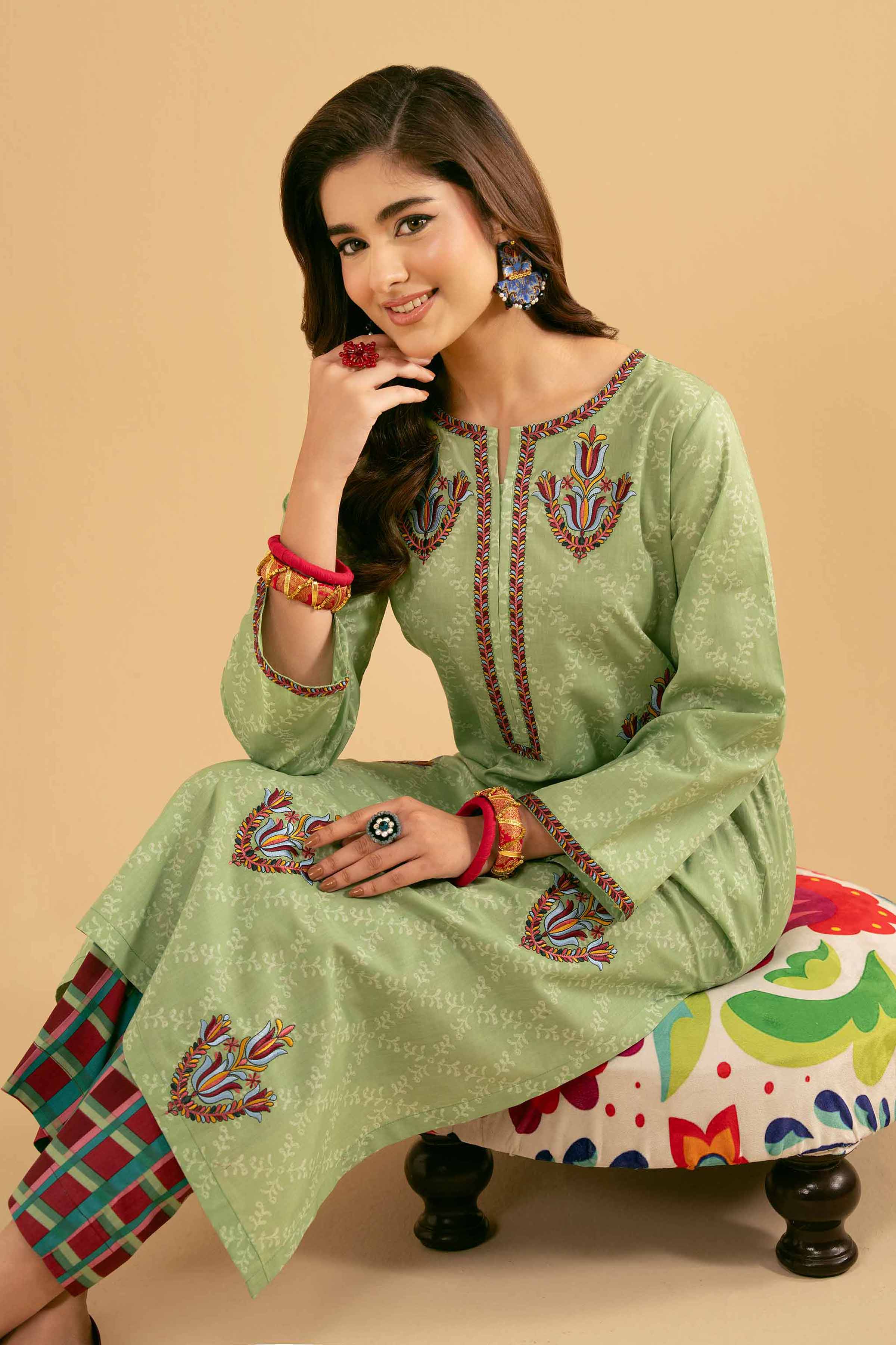 2 Piece - Printed Embroidered Suit - PE25-486 for Women - Pret Collection | Nishat | Shop Online