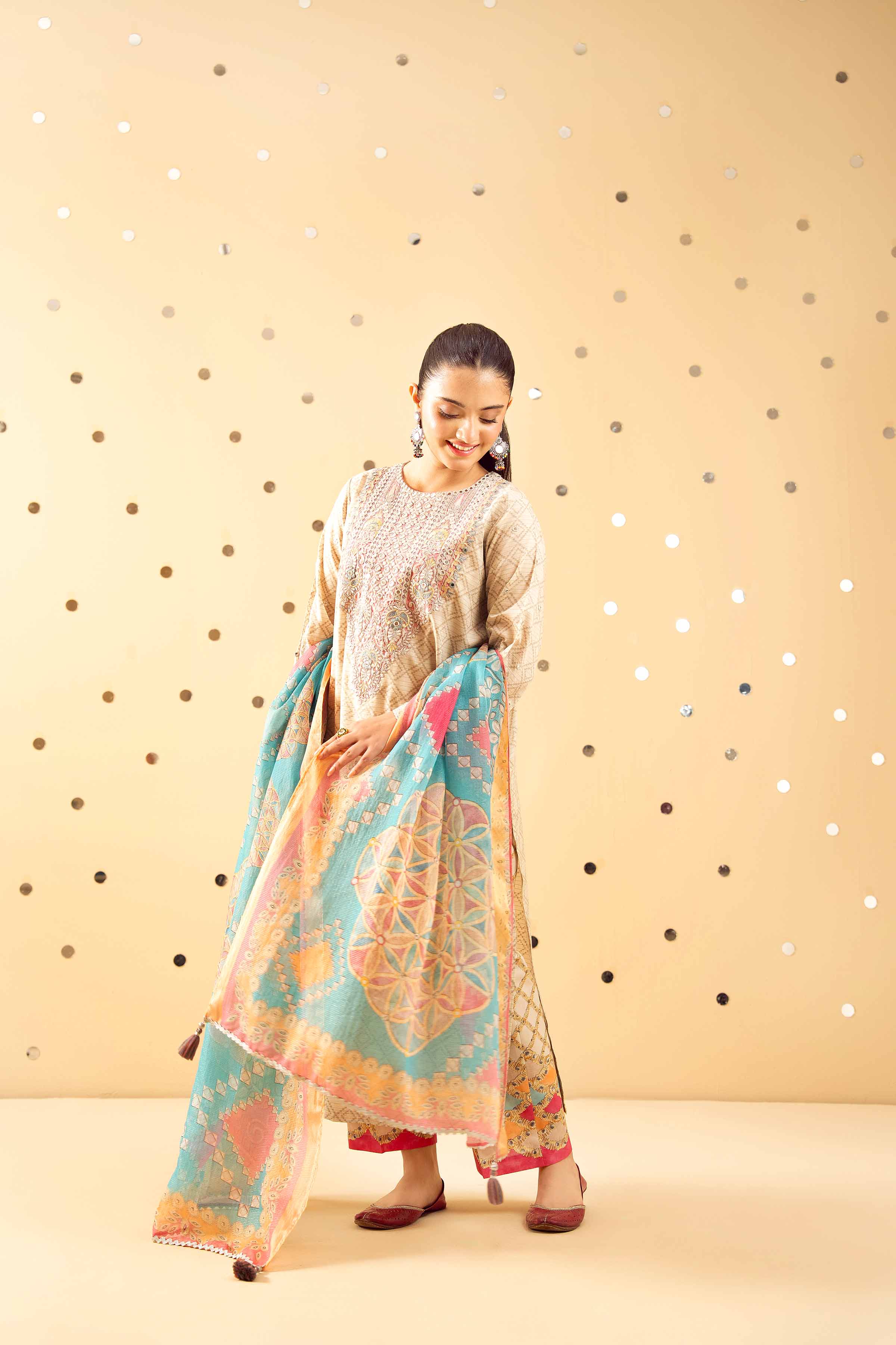 3 Piece - Printed Embroidered Suit - PE25-489 for Women - Pret Collection | Nishat | Shop Online