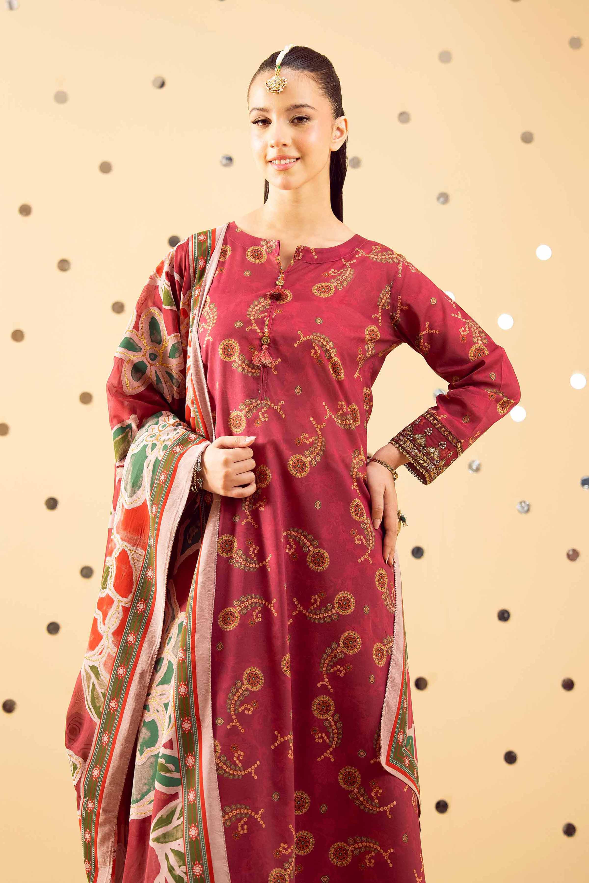 3 Piece - Printed Embroidered Suit - PE25-520 for Women - Pret Collection | Nishat | Shop Online