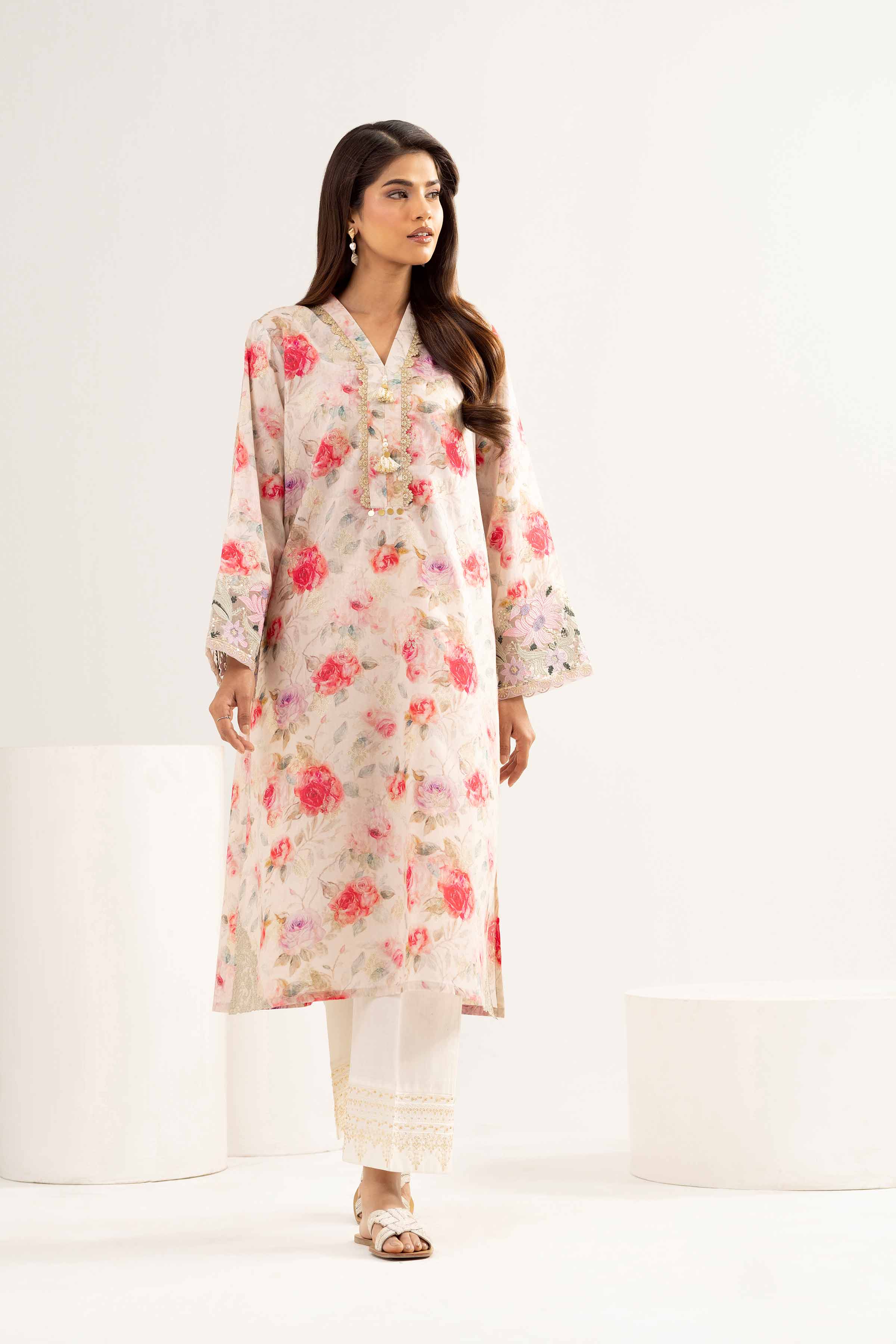 Printed Embroidered Shirt - PE25-94 for Women - Pret Collection | Nishat | Shop Online