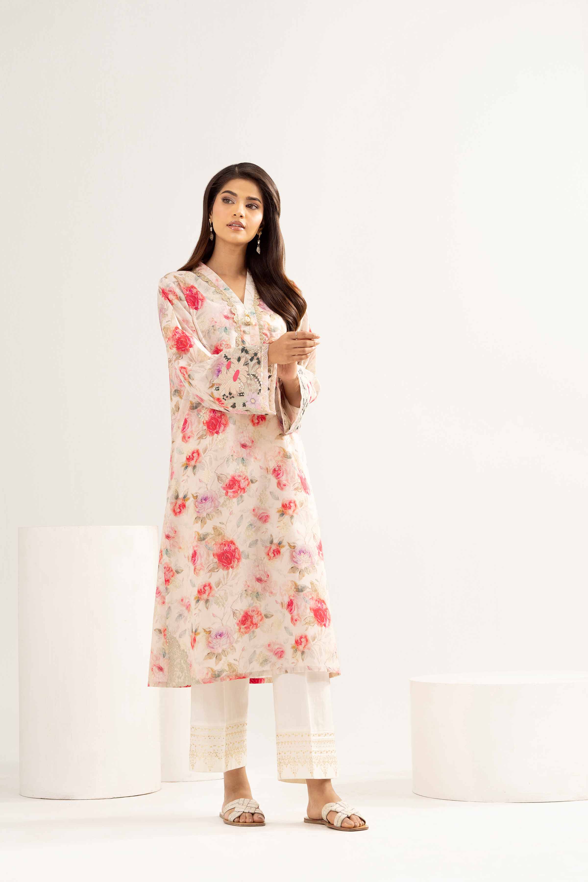 Printed Embroidered Shirt - PE25-94 for Women - Pret Collection | Nishat | Shop Online