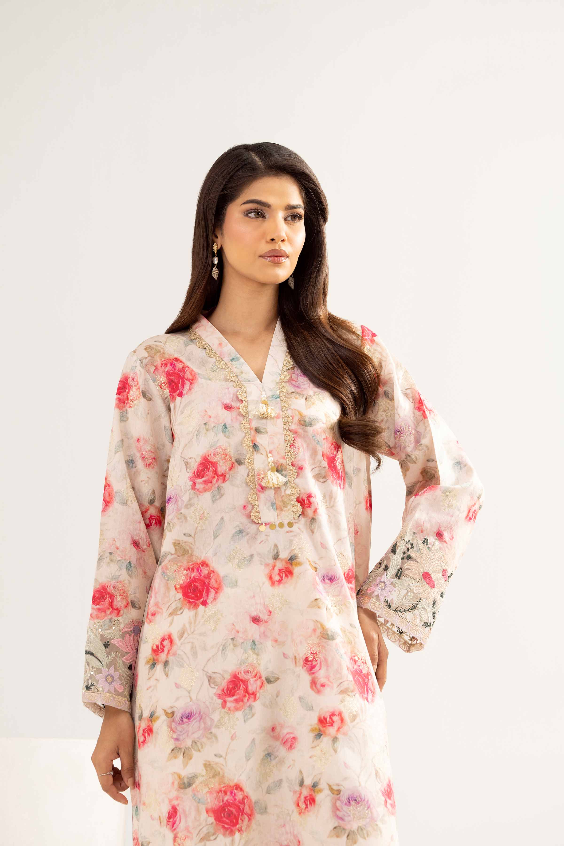Printed Embroidered Shirt - PE25-94 for Women - Pret Collection | Nishat | Shop Online