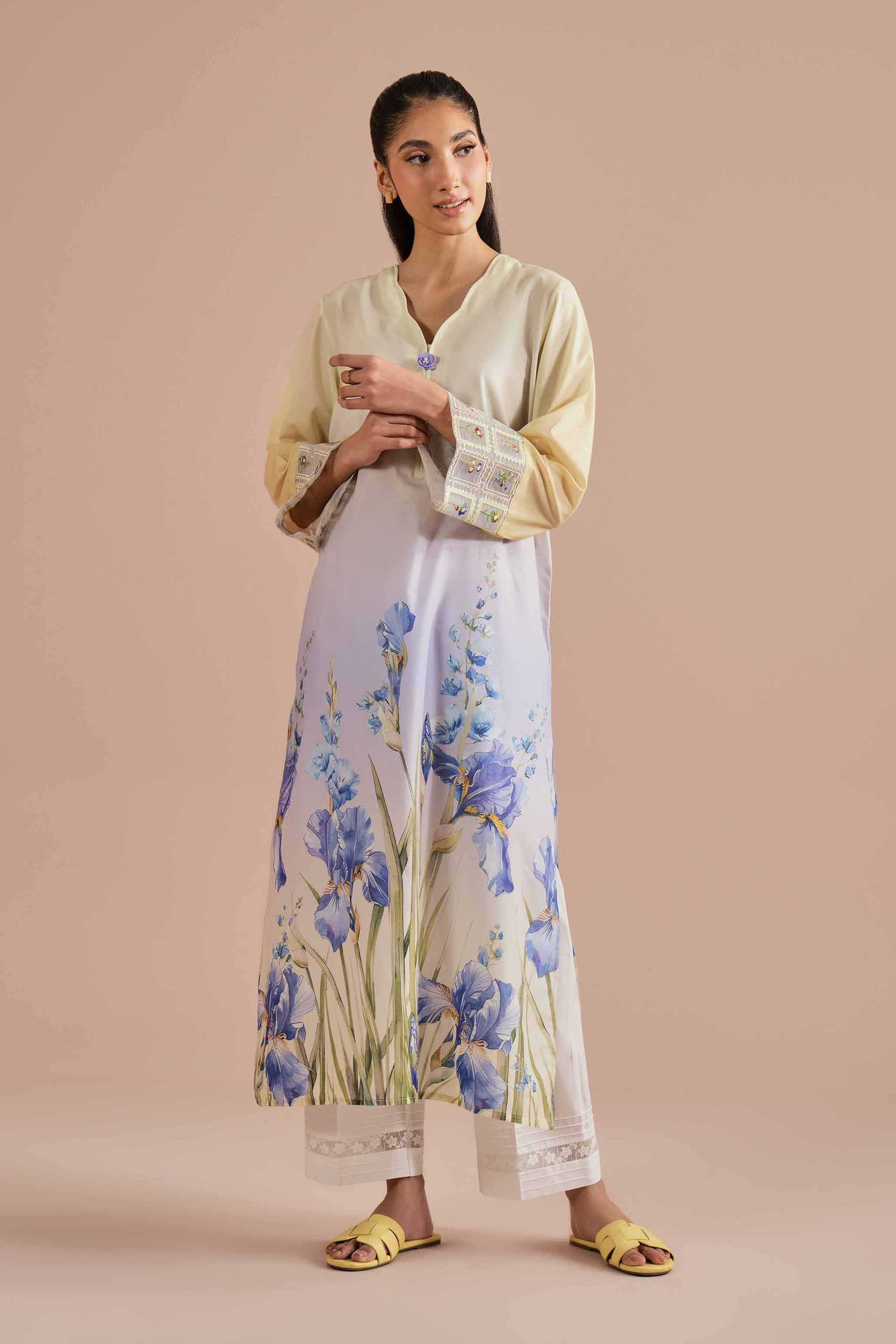 Printed Embroidered Shirt - PE26-02 for Women - Pret Collection | Nishat | Shop Online