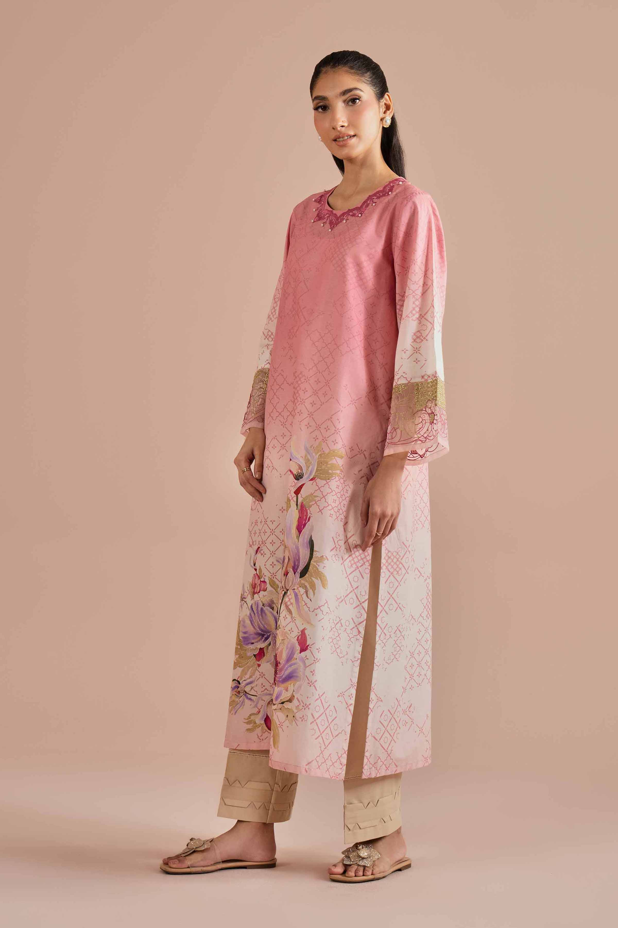 Printed Embroidered Shirt - PE26-03 for Women - Pret Collection | Nishat | Shop Online