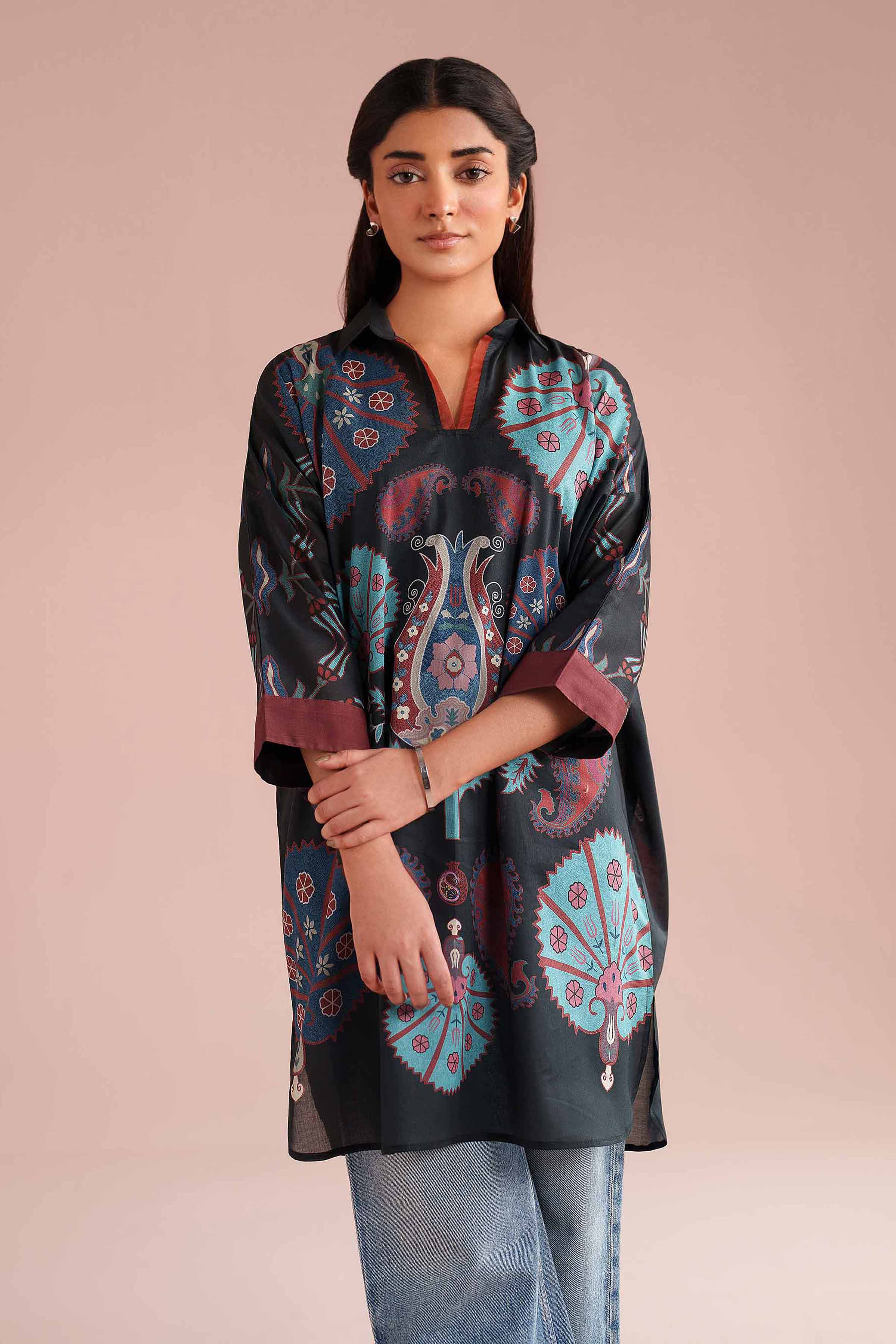 Printed Kimono - PE26-105 for Women - Pret Collection | Nishat | Shop Online