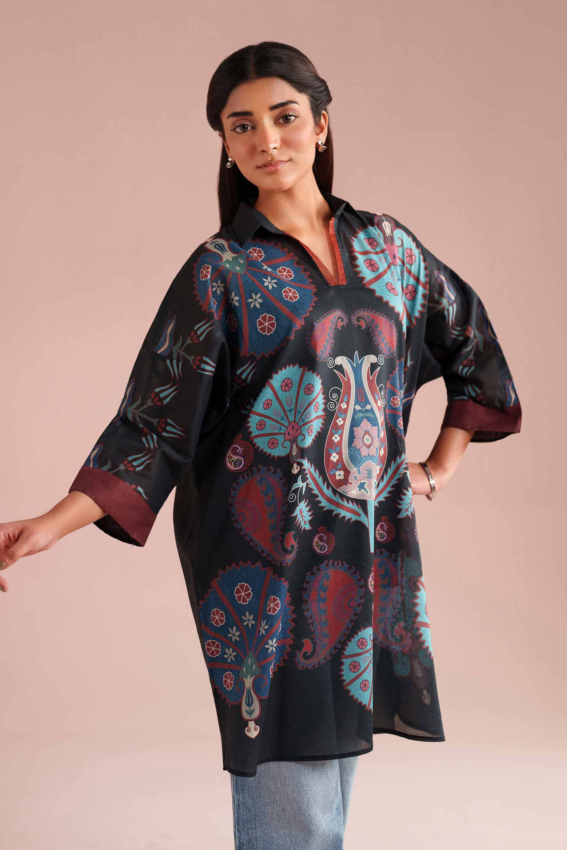 Printed Kimono - PE26-105 for Women - Pret Collection | Nishat | Shop Online