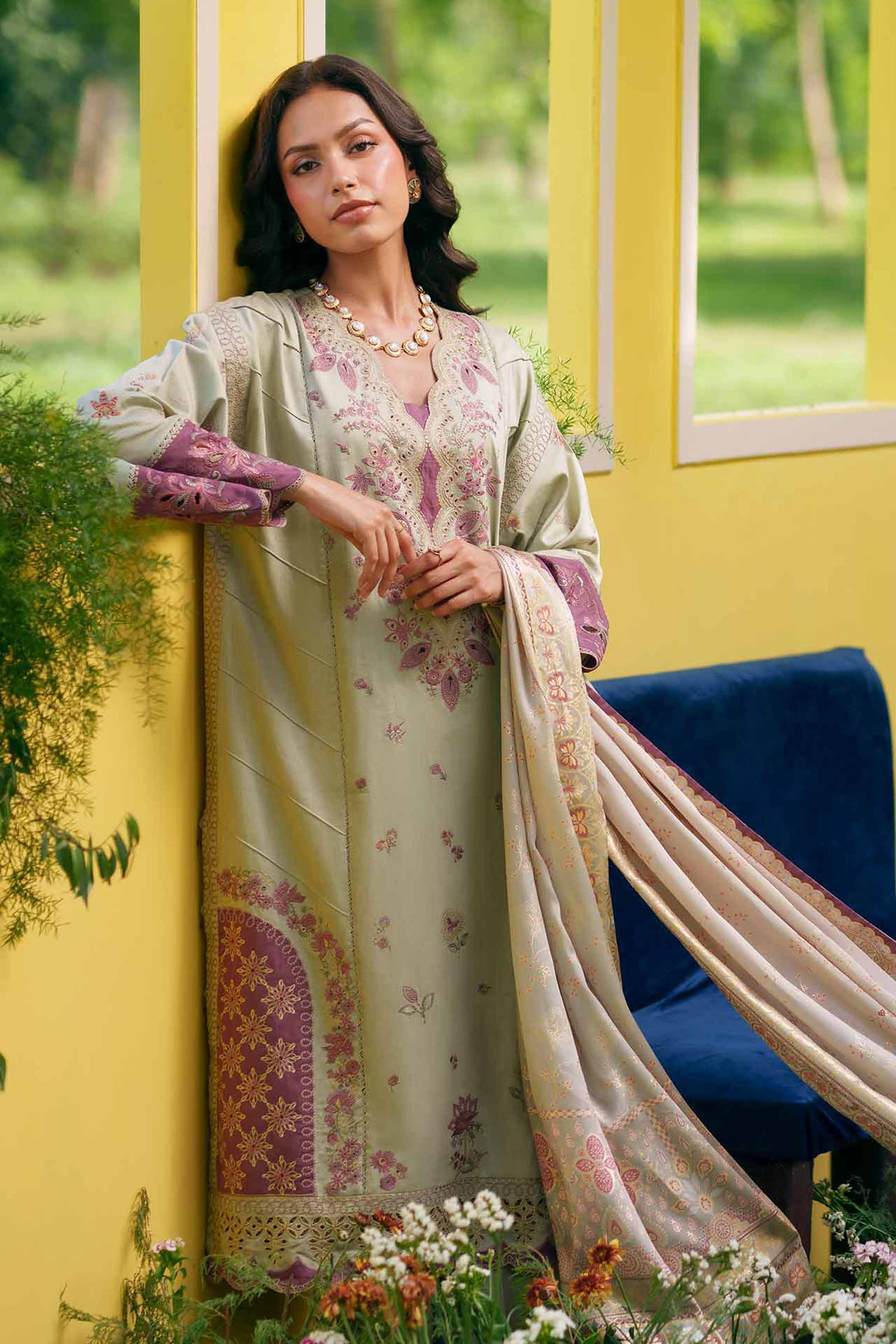 3 Piece - Embroidered Suit - PE26-126