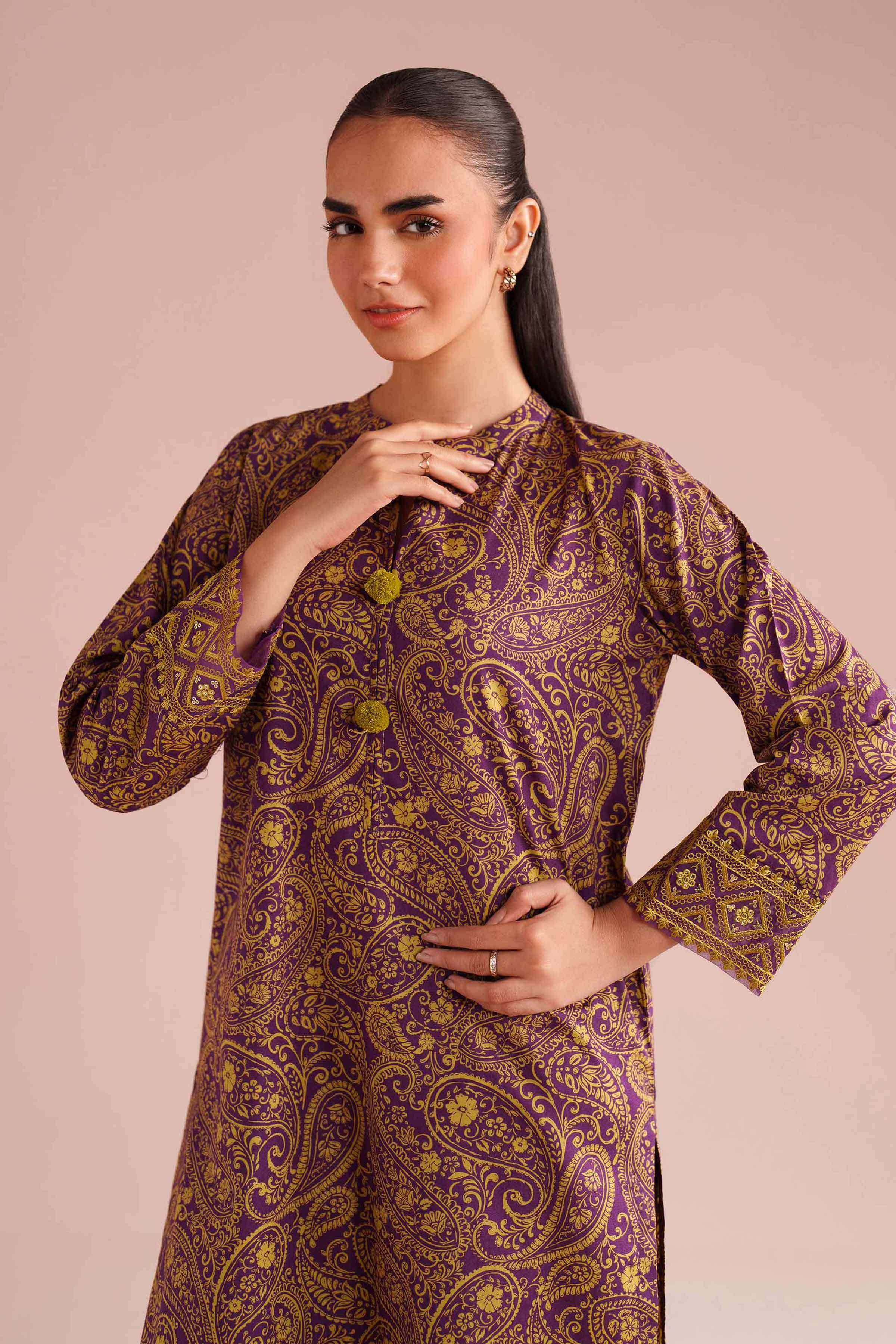 2 Piece - Printed Embroidered Suit - PE26-199 for Women - Pret Collection | Nishat | Shop Online