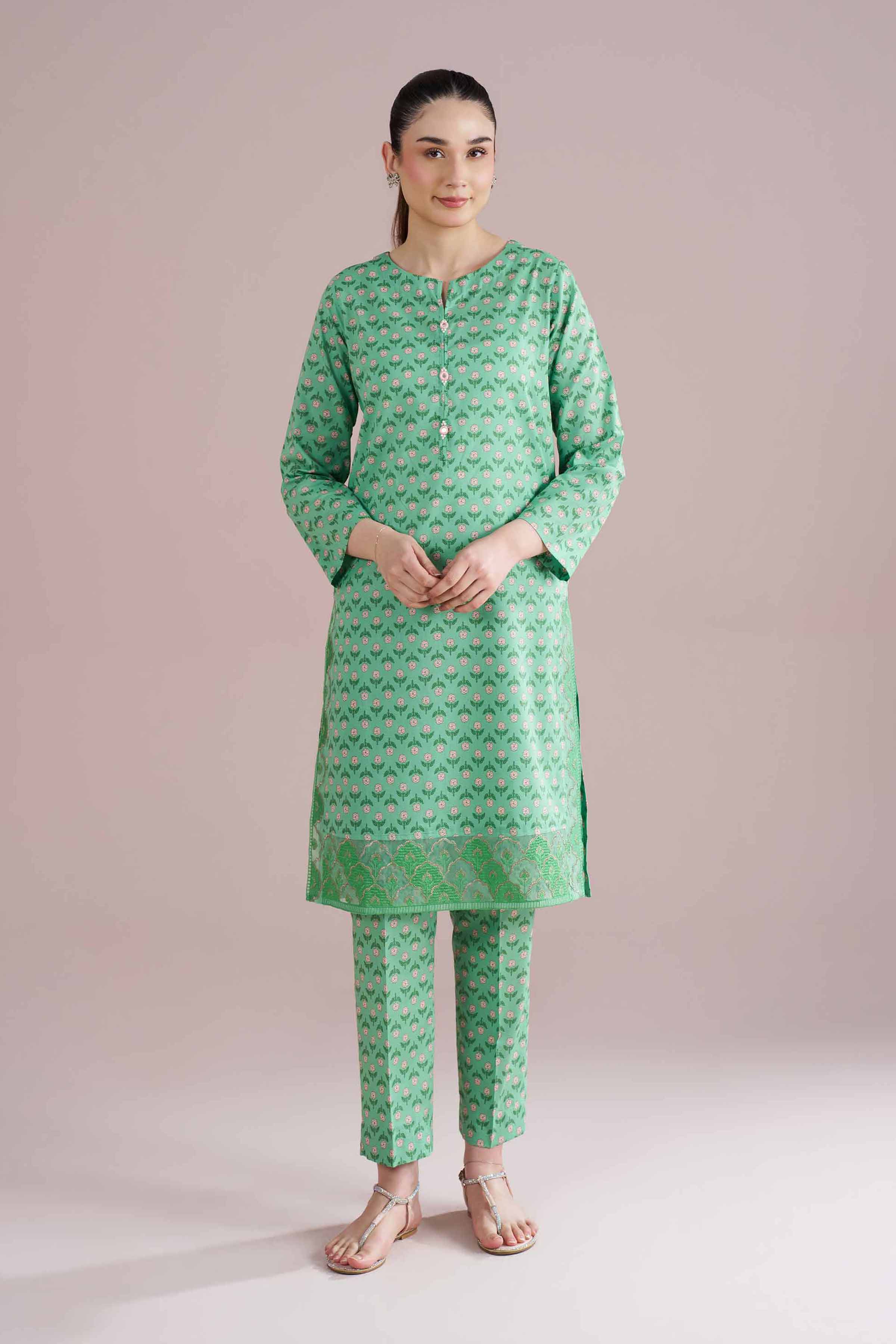 2 Piece - Printed Embroidered Suit - PE26-201 for Women - Pret Collection | Nishat | Shop Online