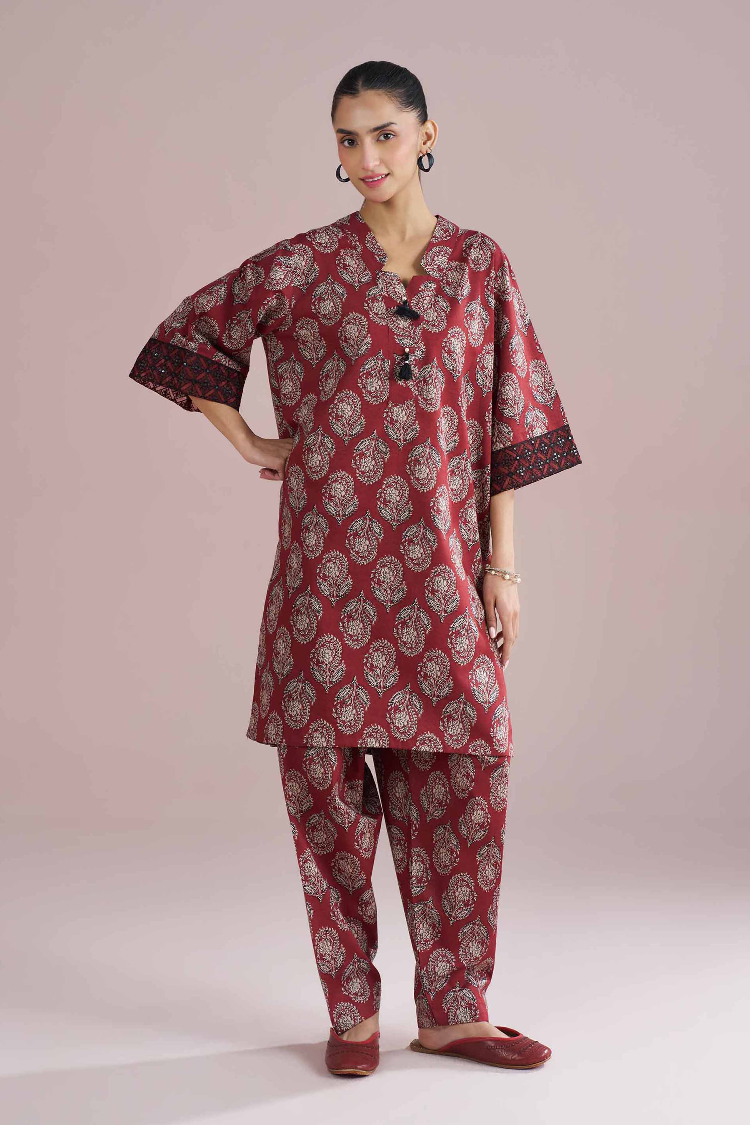 2 Piece - Printed Embroidered Suit - PE26-203 for Women - Pret Collection | Nishat | Shop Online