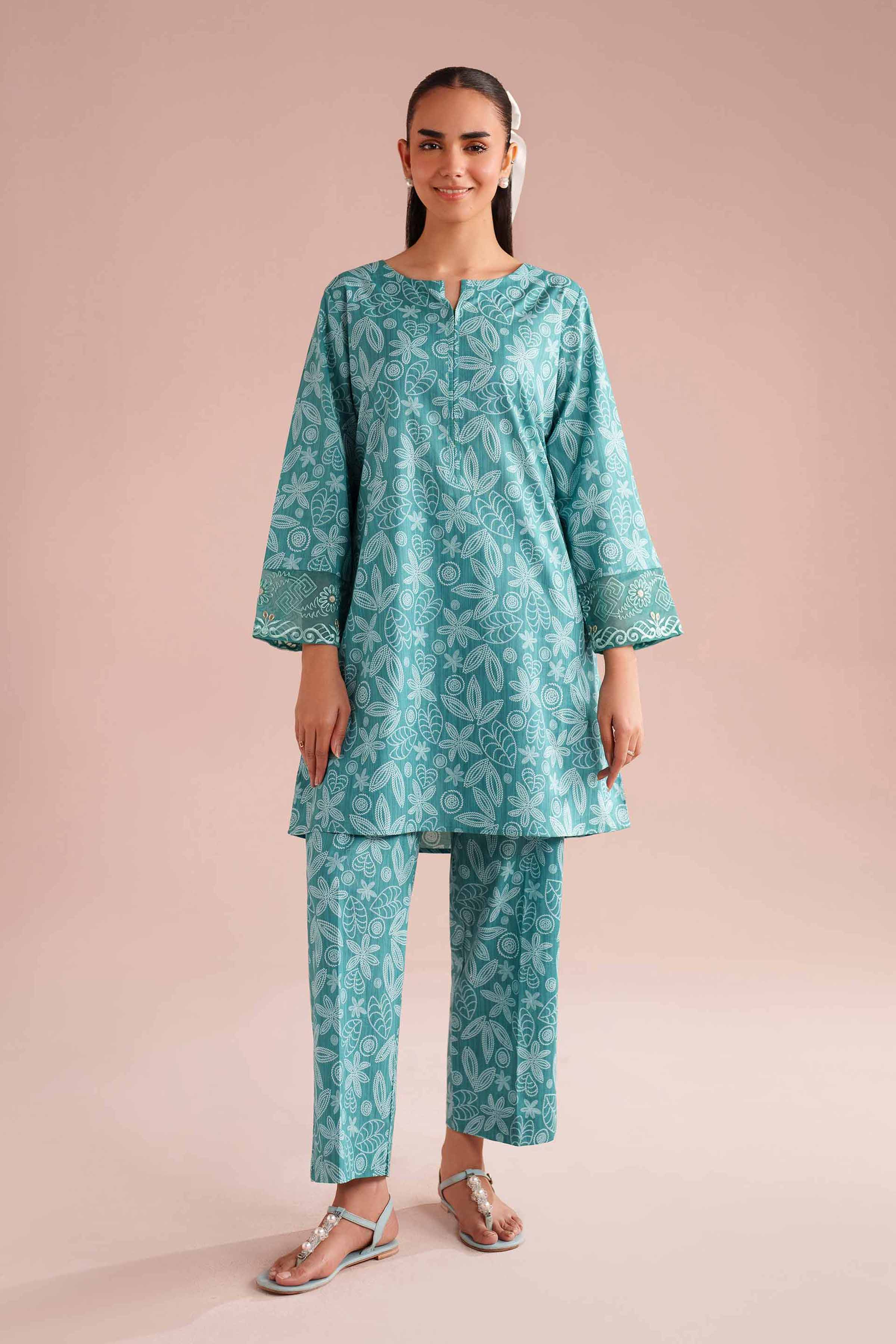 2 Piece - Printed Embroidered Suit - PE26-213 for Women - Pret Collection | Nishat | Shop Online