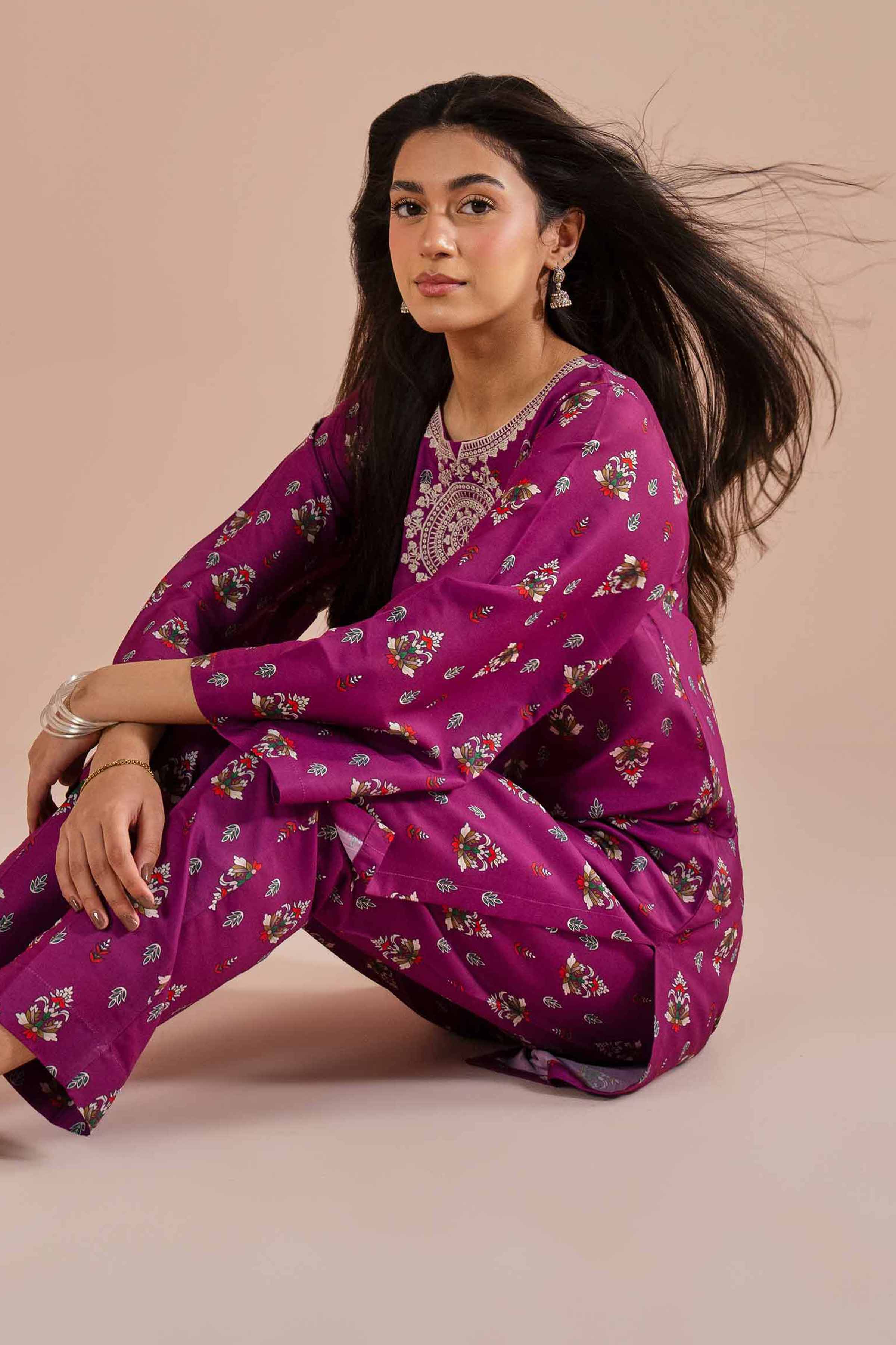 2 Piece - Printed Embroidered Suit - PE26-24 for Women - Pret Collection | Nishat | Shop Online