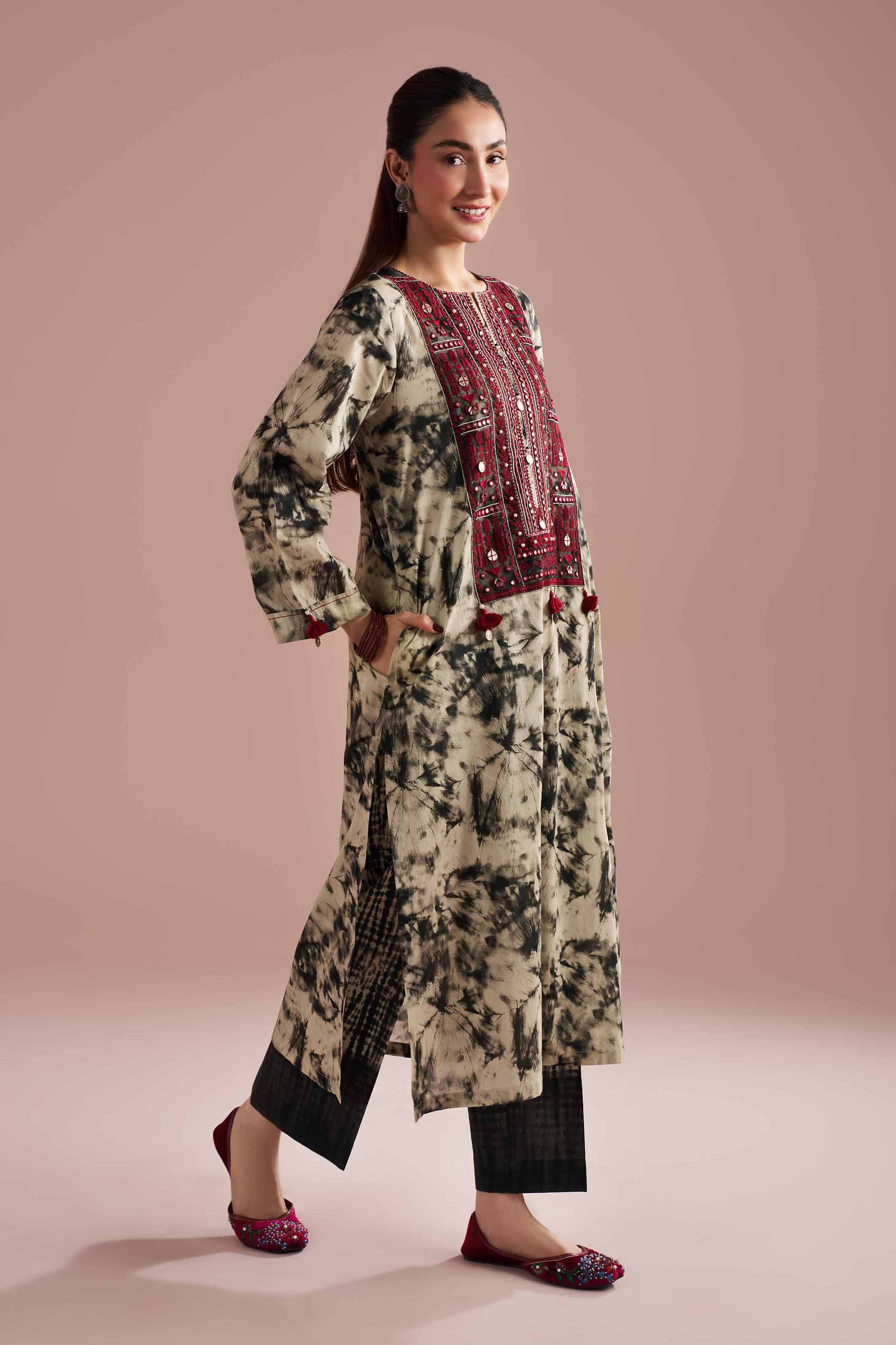2 Piece - Printed Embroidered Suit - PE26-254 for Women - Pret Collection | Nishat | Shop Online