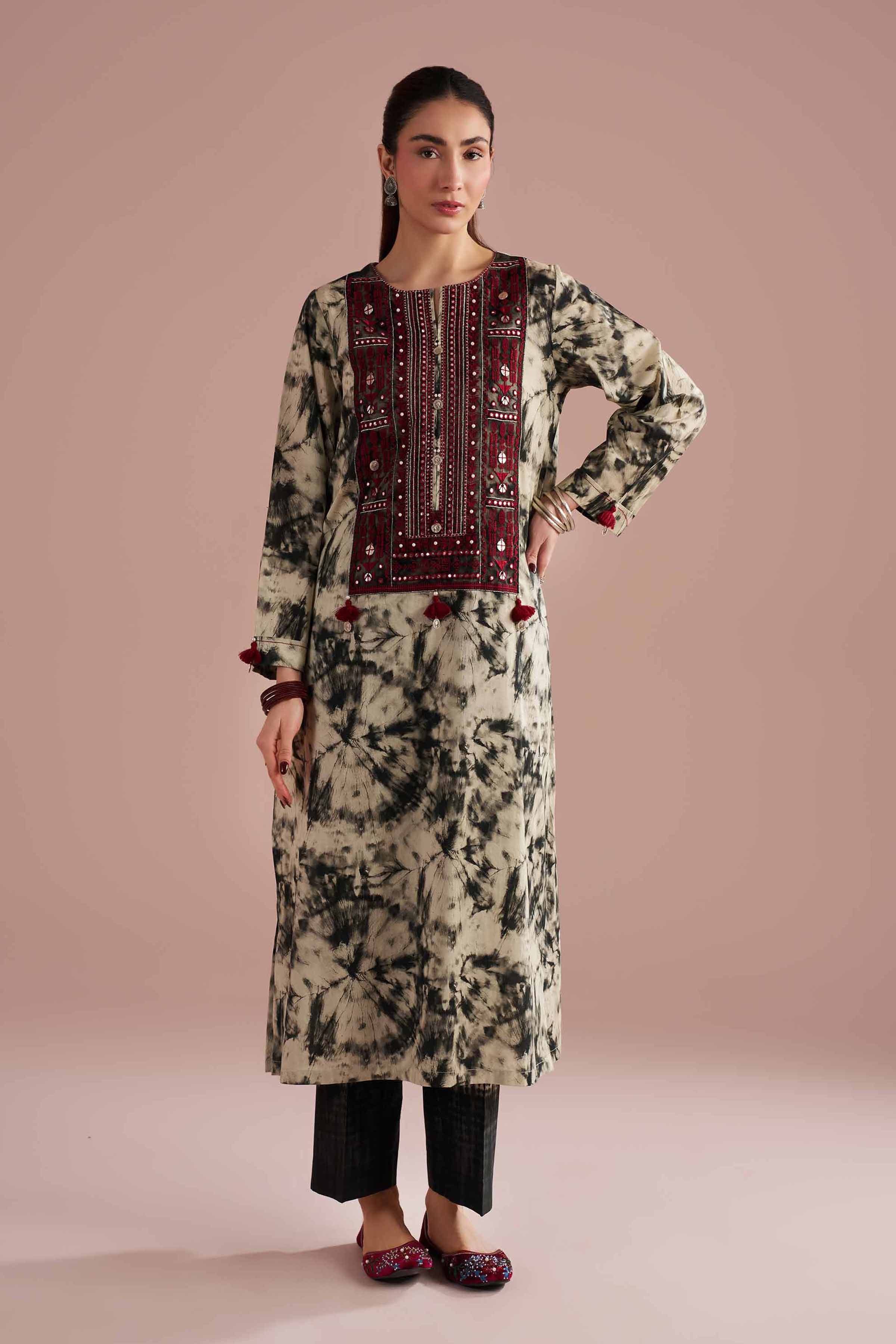2 Piece - Printed Embroidered Suit - PE26-254 for Women - Pret Collection | Nishat | Shop Online