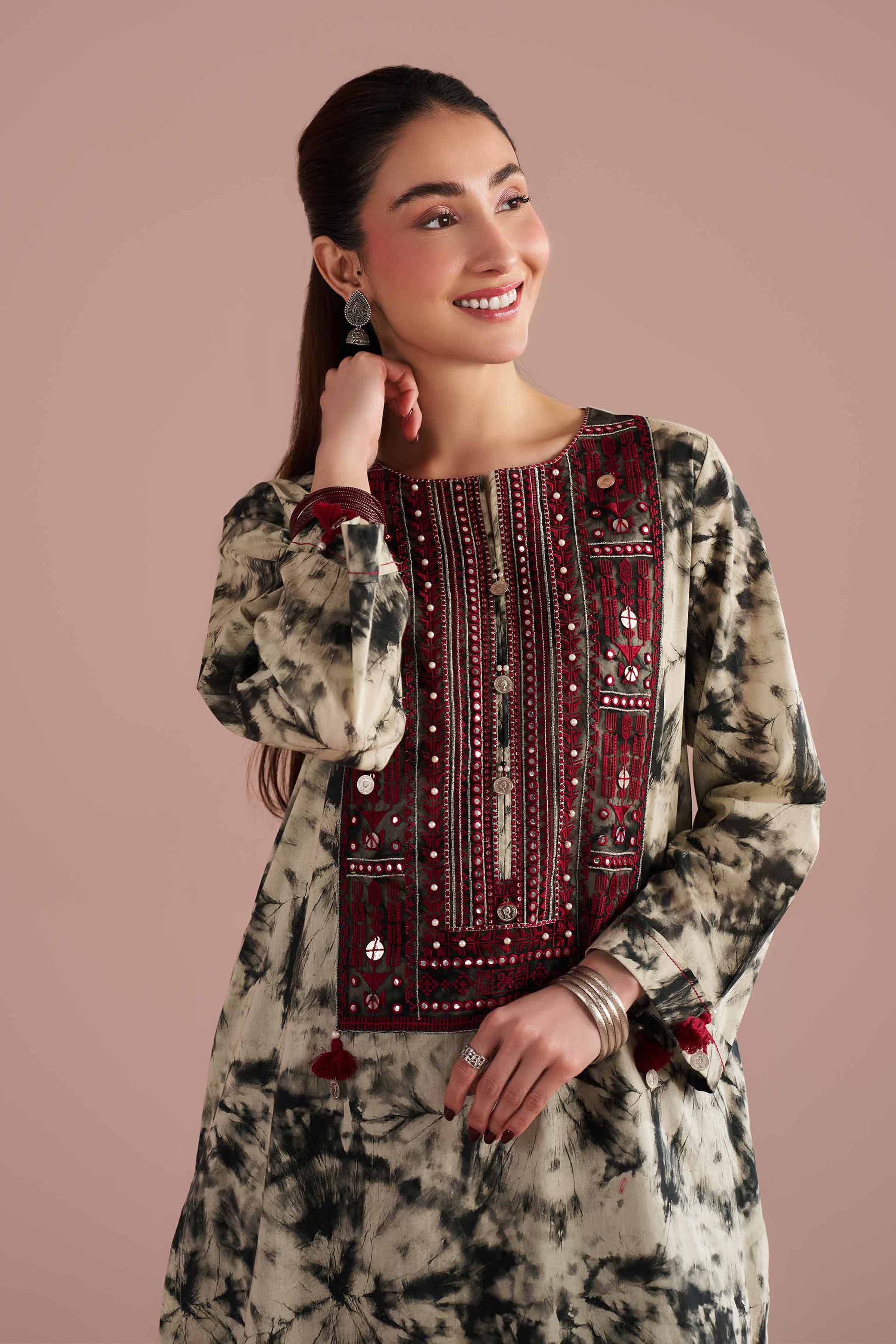 2 Piece - Printed Embroidered Suit - PE26-254 for Women - Pret Collection | Nishat | Shop Online