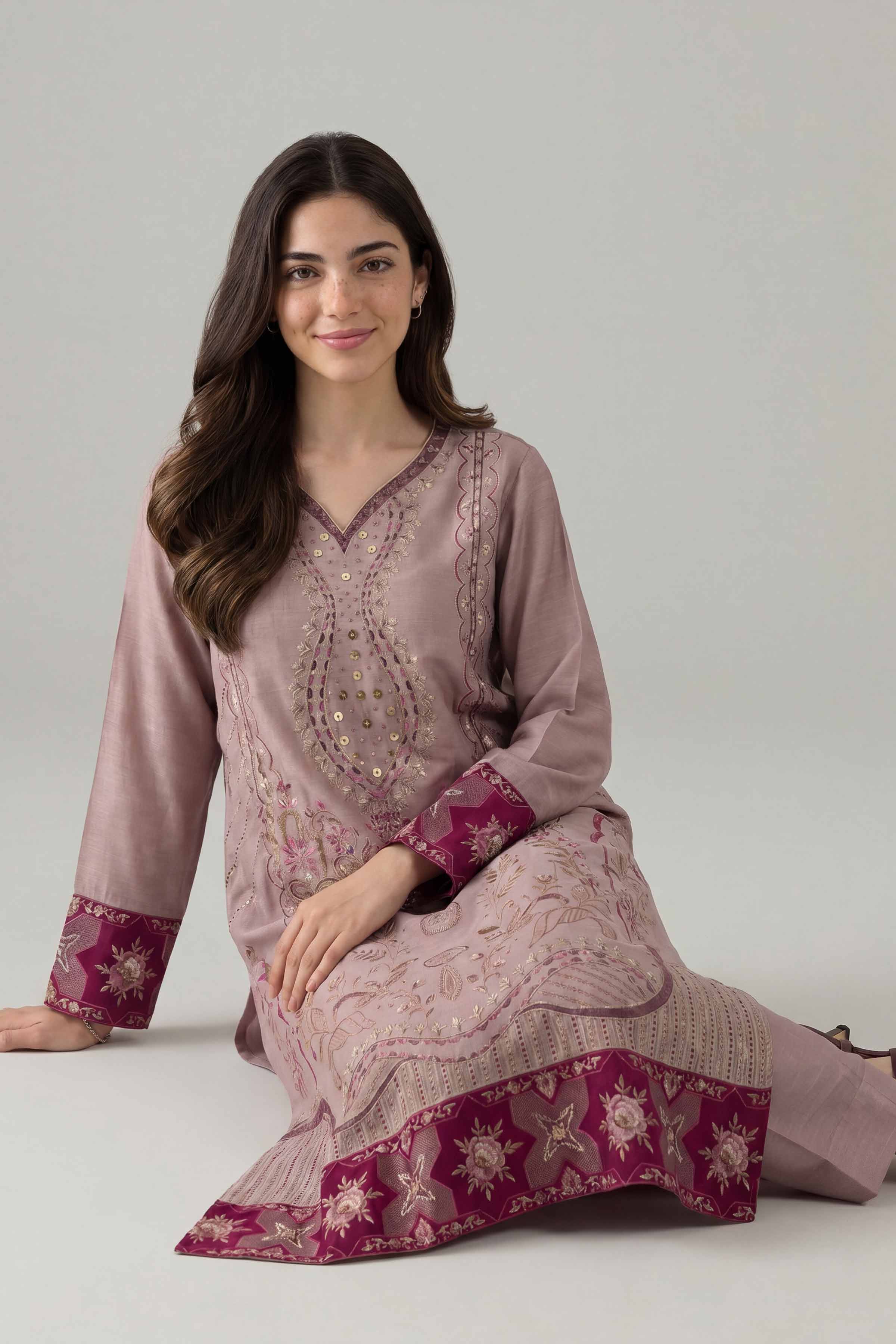 2 Piece - Embroidered Suit - PE26-258
