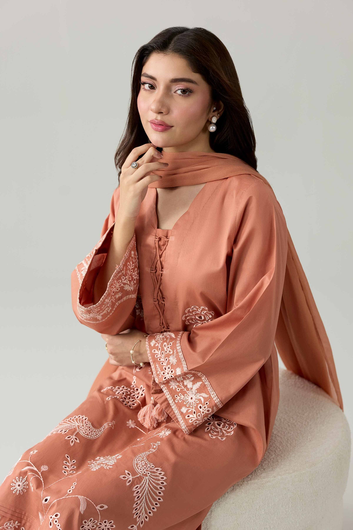 3 Piece - Embroidered Suit - PE26-296