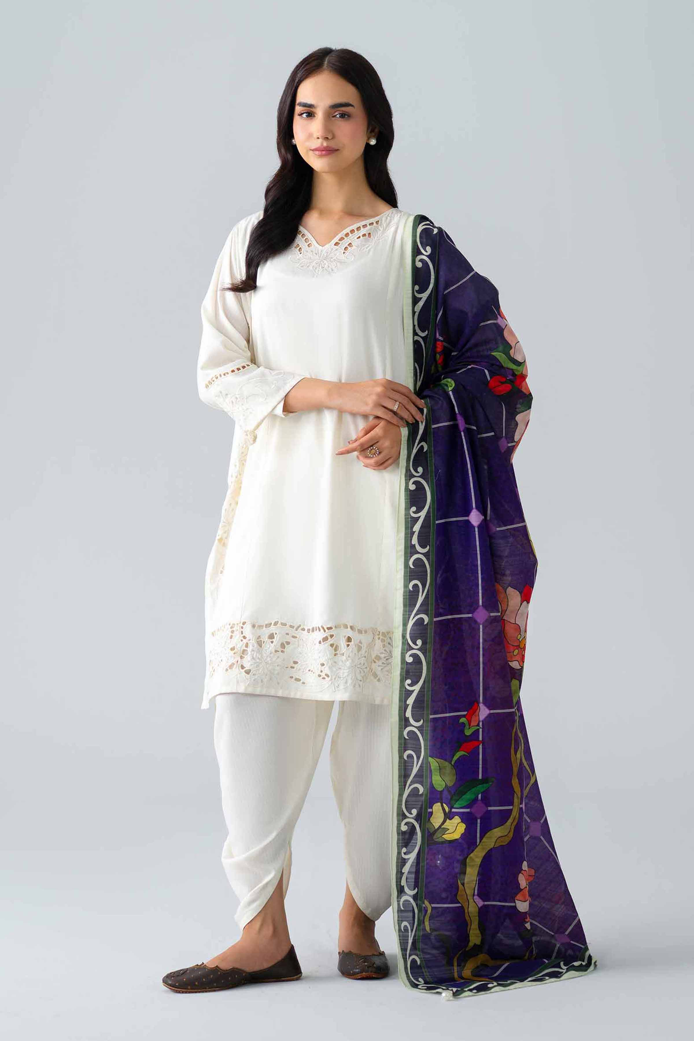 3 Piece - Embroidered Suit - PE26-307
