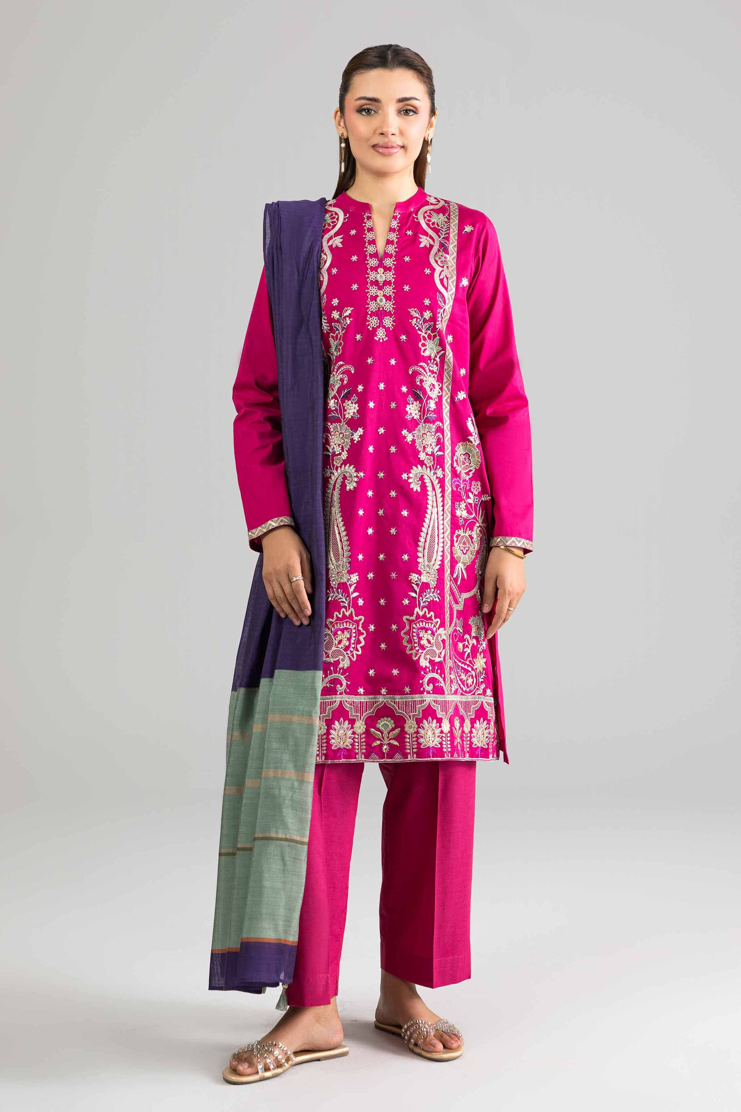 3 Piece - Embroidered Suit - PE26-308