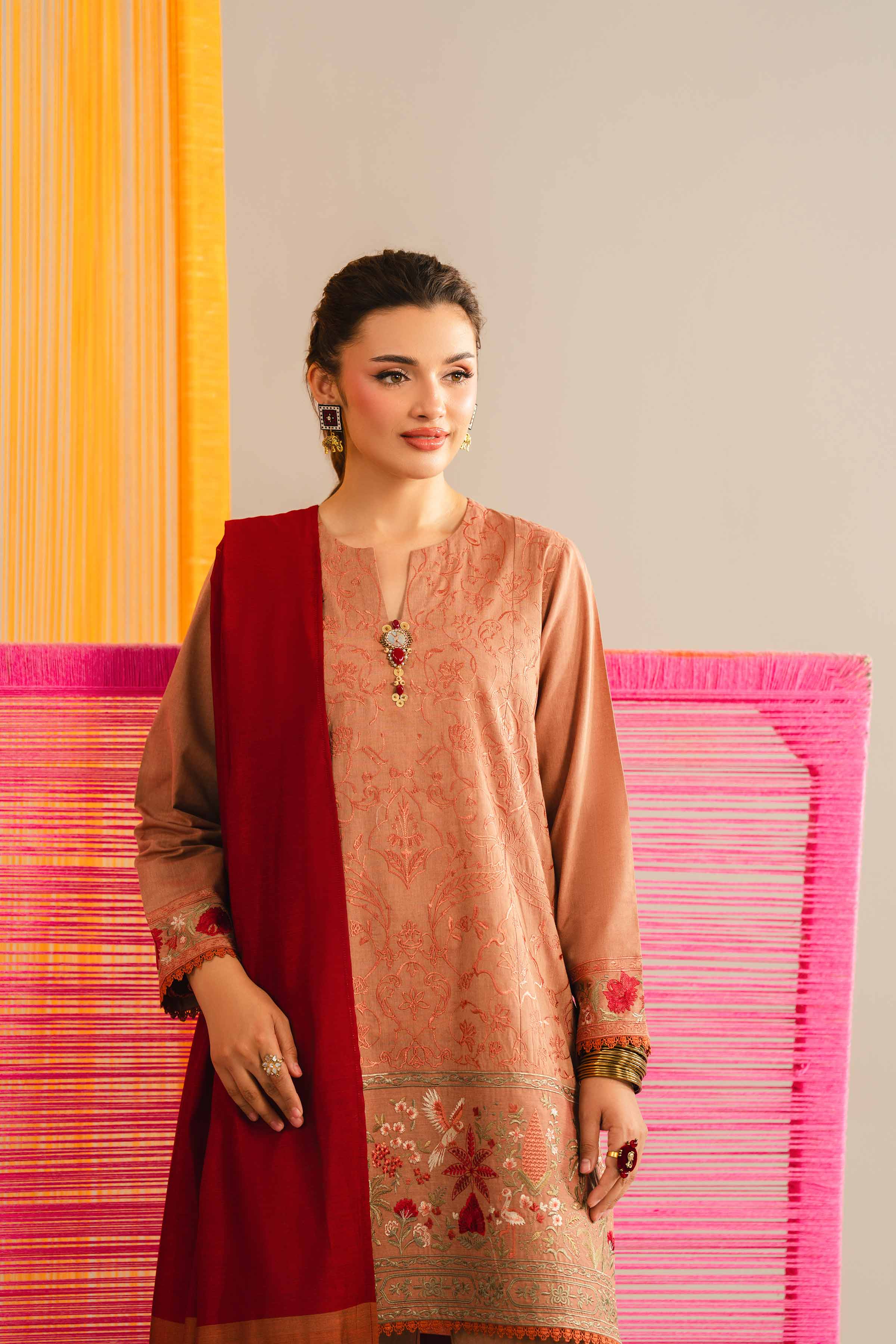 3 Piece - Embroidered Suit - PE26-310