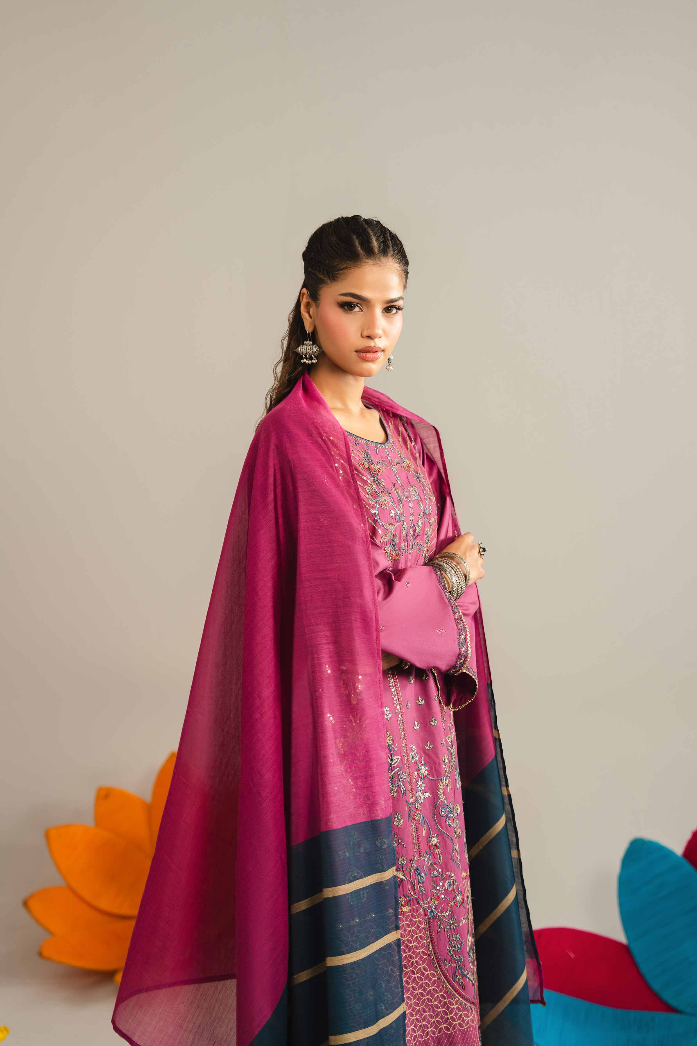 3 Piece - Embroidered Suit - PE26-311