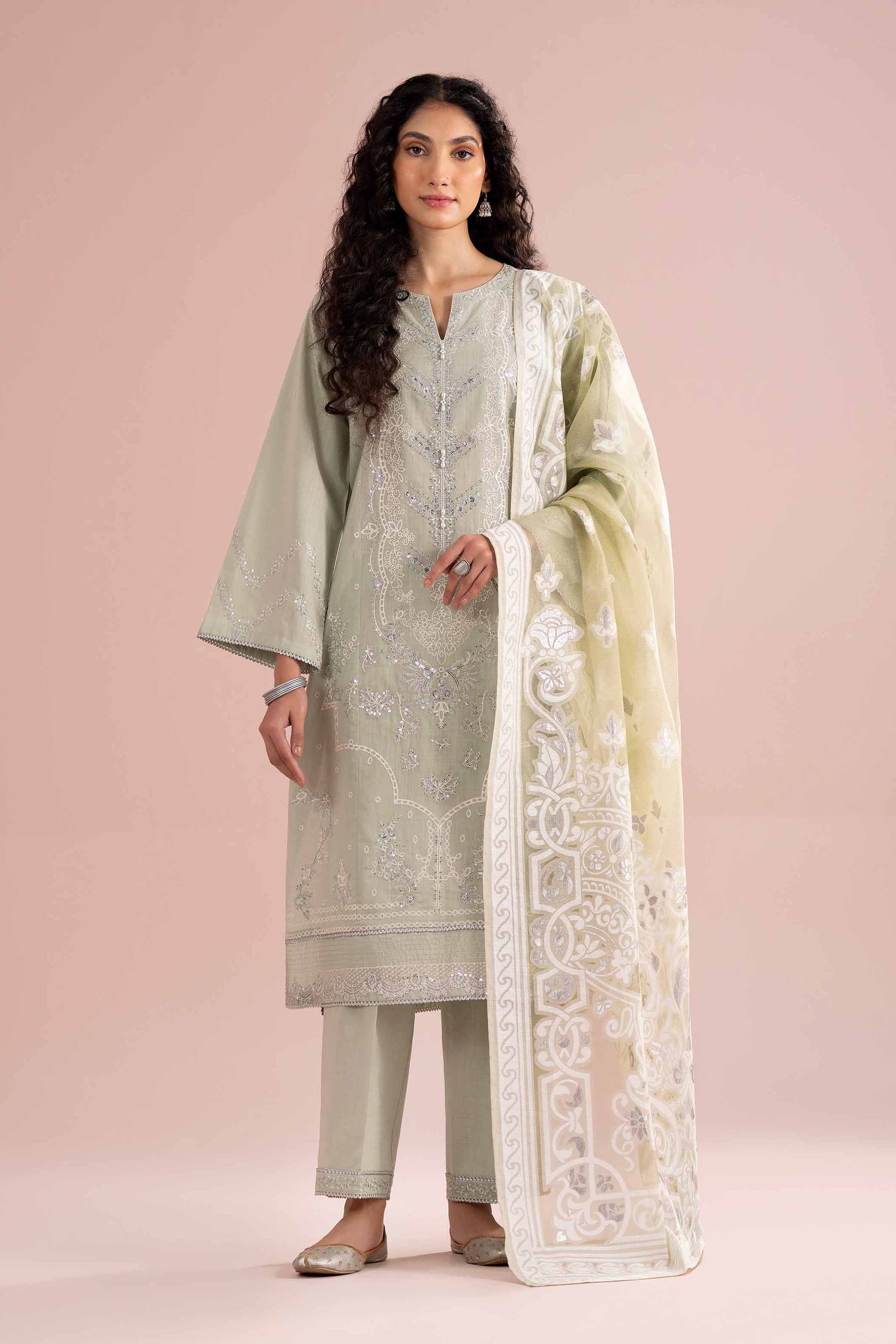 3 Piece - Embroidered Suit - PE26-316 for Women - Pret Collection | Nishat | Shop Online
