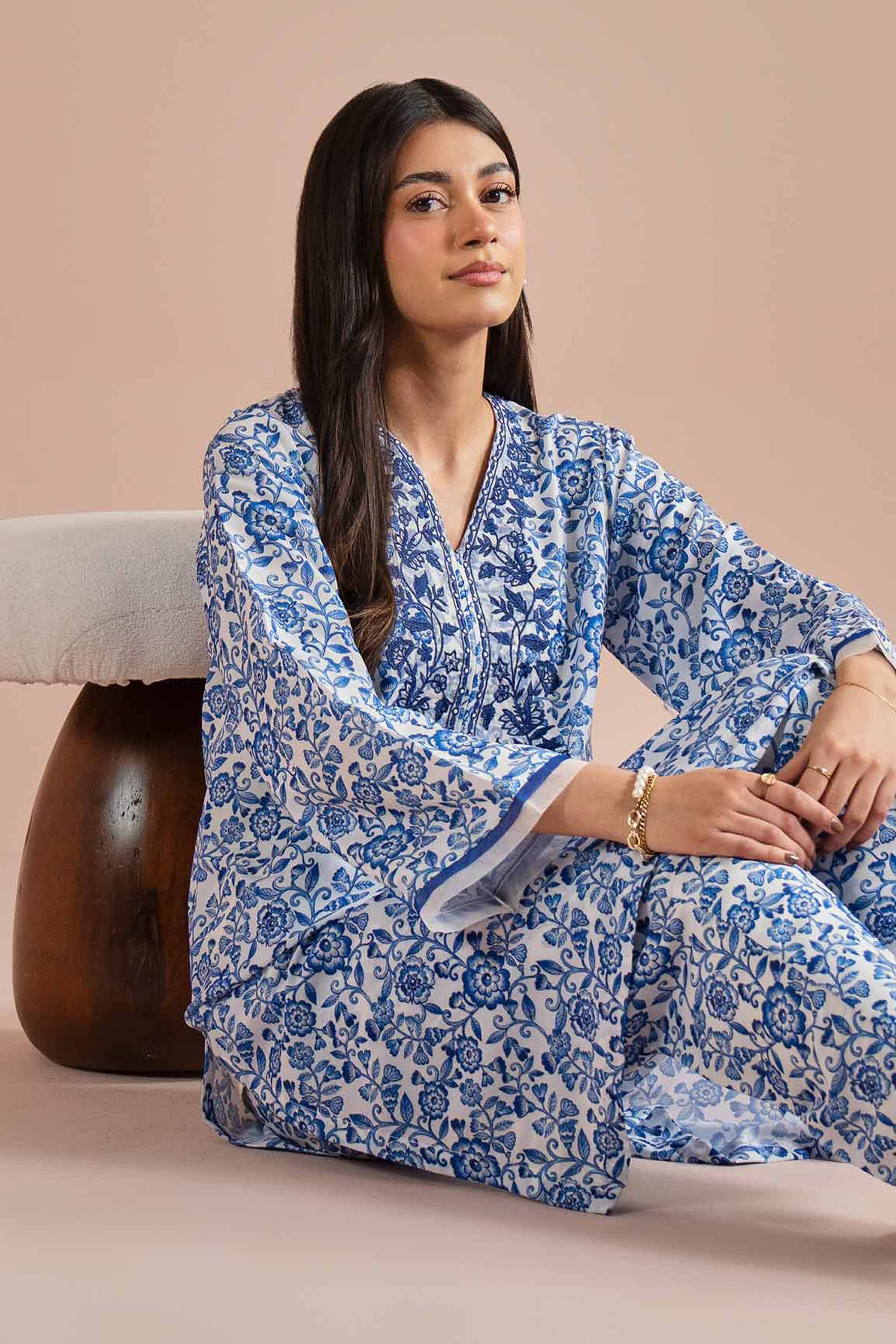 2 Piece - Printed Embroidered Suit - PE26-32 for Women - Pret Collection | Nishat | Shop Online