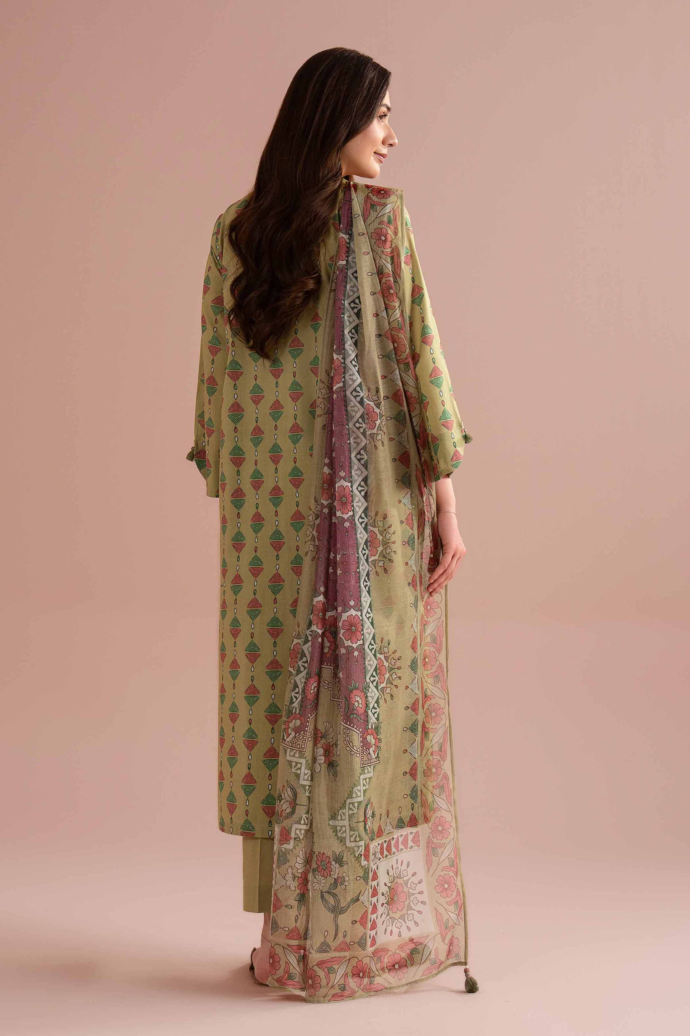 3 Piece - Printed Embroidered Suit - PE26-330
