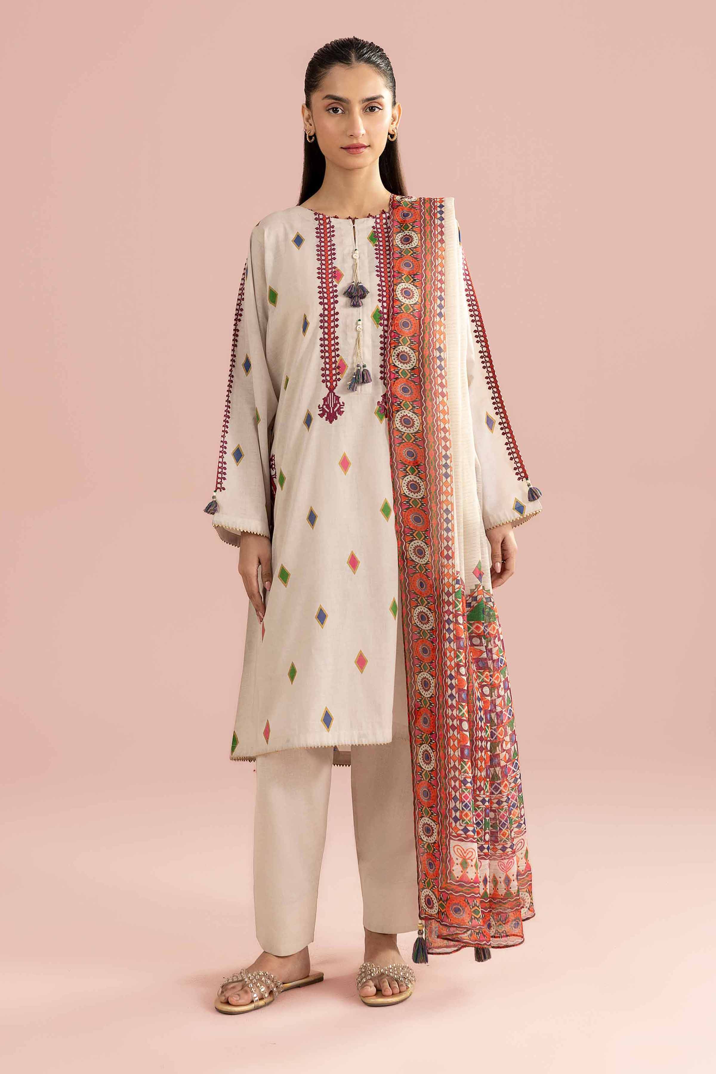 3 Piece - Printed Embroidered Suit - PE26-335 for Women - Pret Collection | Nishat | Shop Online