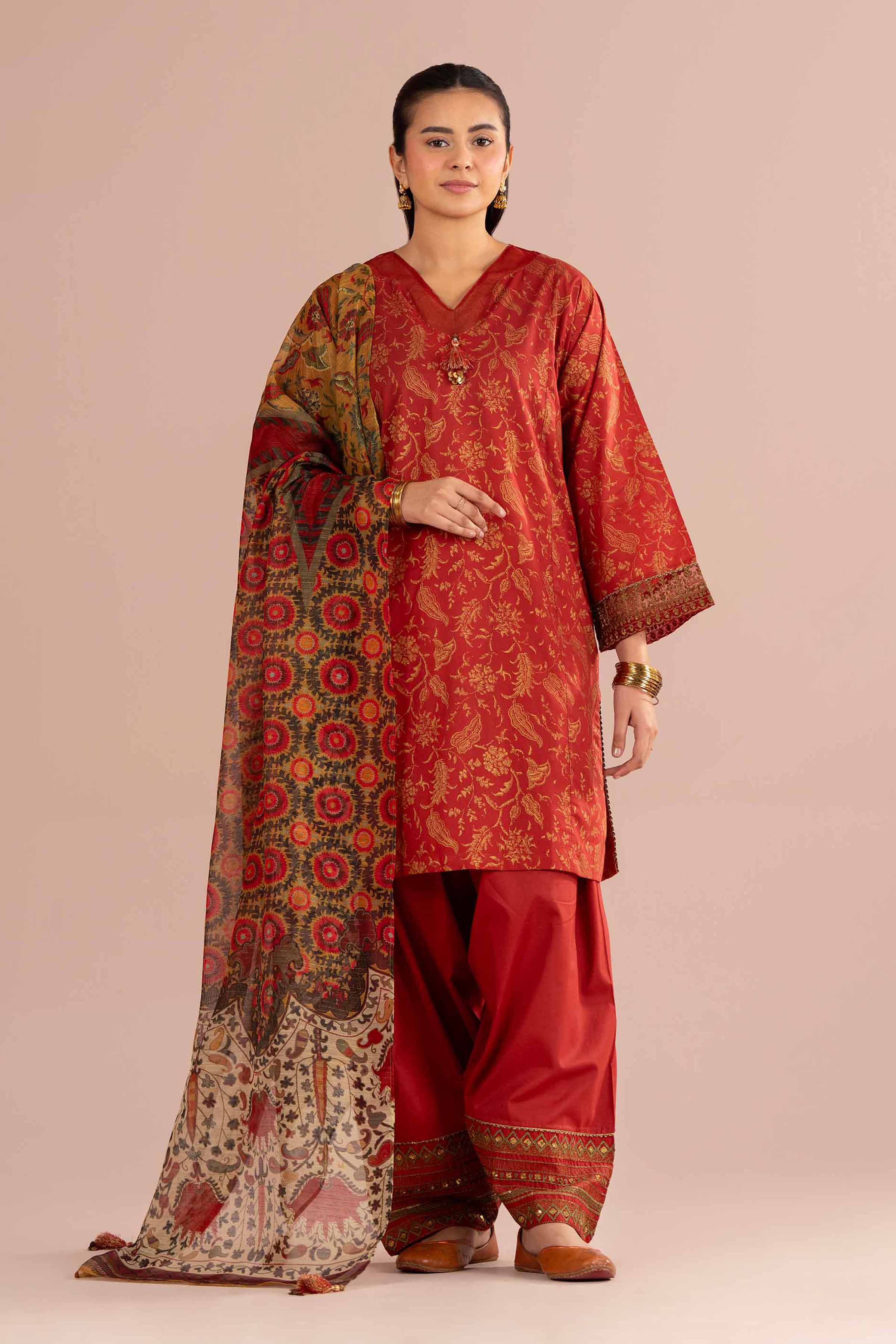 3 Piece - Printed Embroidered Suit - PE26-336 for Women - Pret Collection | Nishat | Shop Online